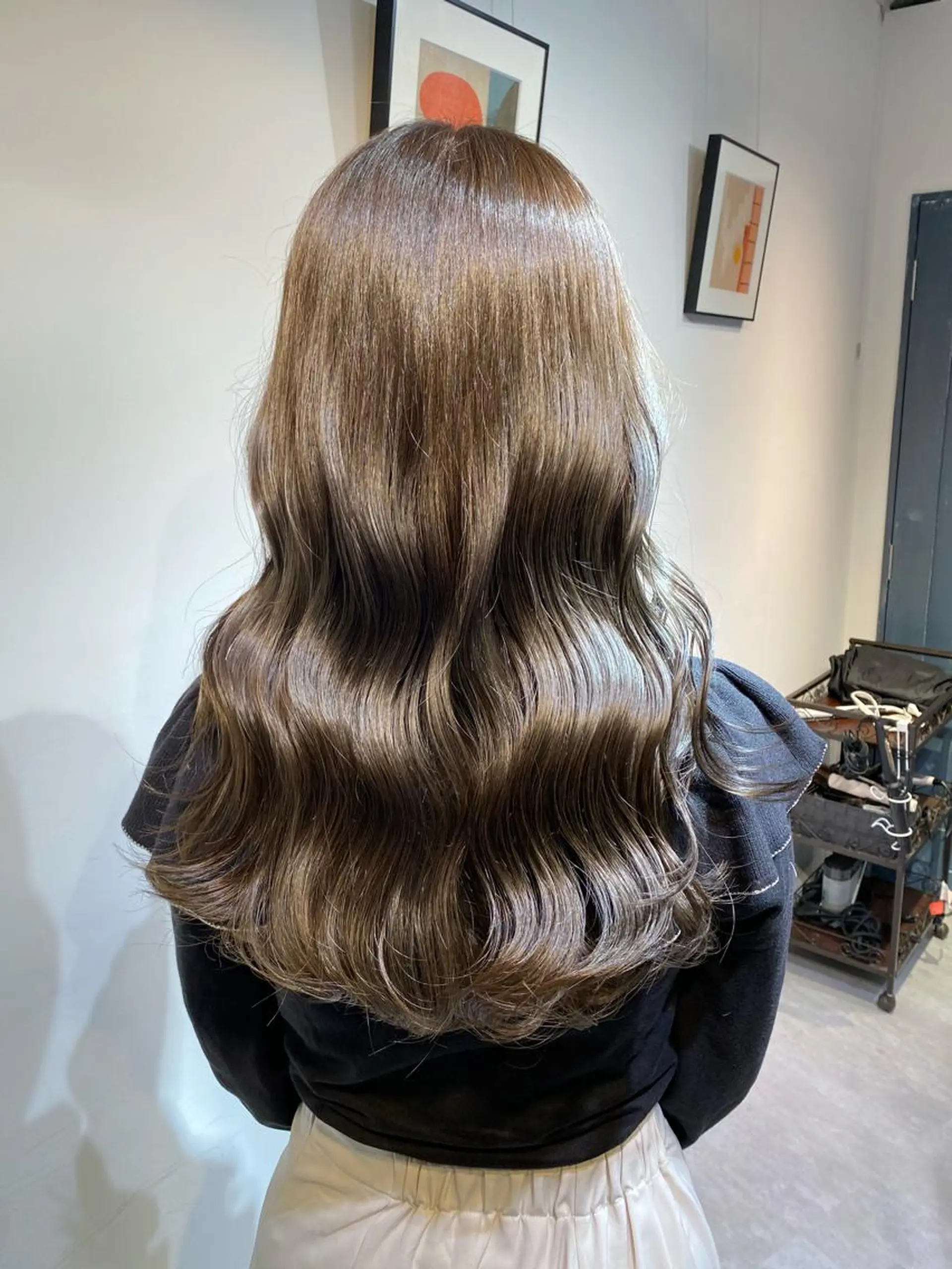 セミロング カラー グレージュ 縮毛矯正⭐️ TAKAHIROのヘアスタイル