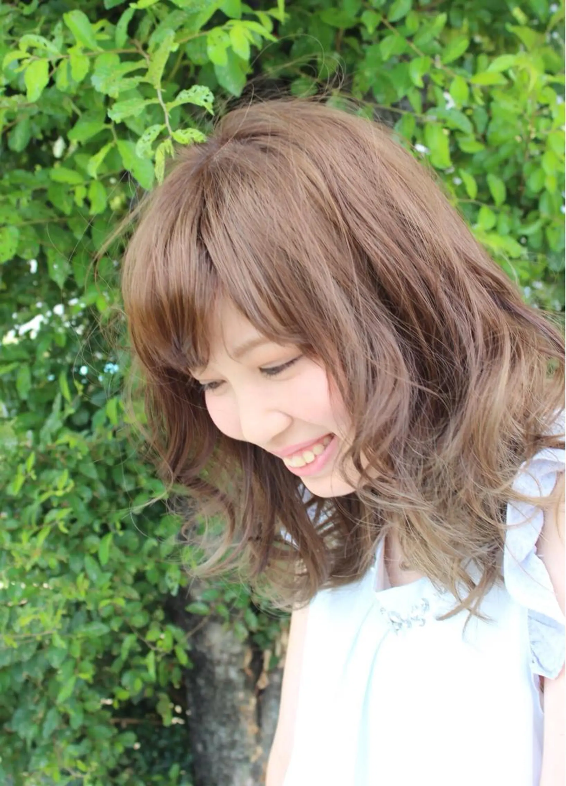 ミディアム カラー パーマ カット ヘアカラー トリートメント swordlief 鶴見店のヘアスタイル