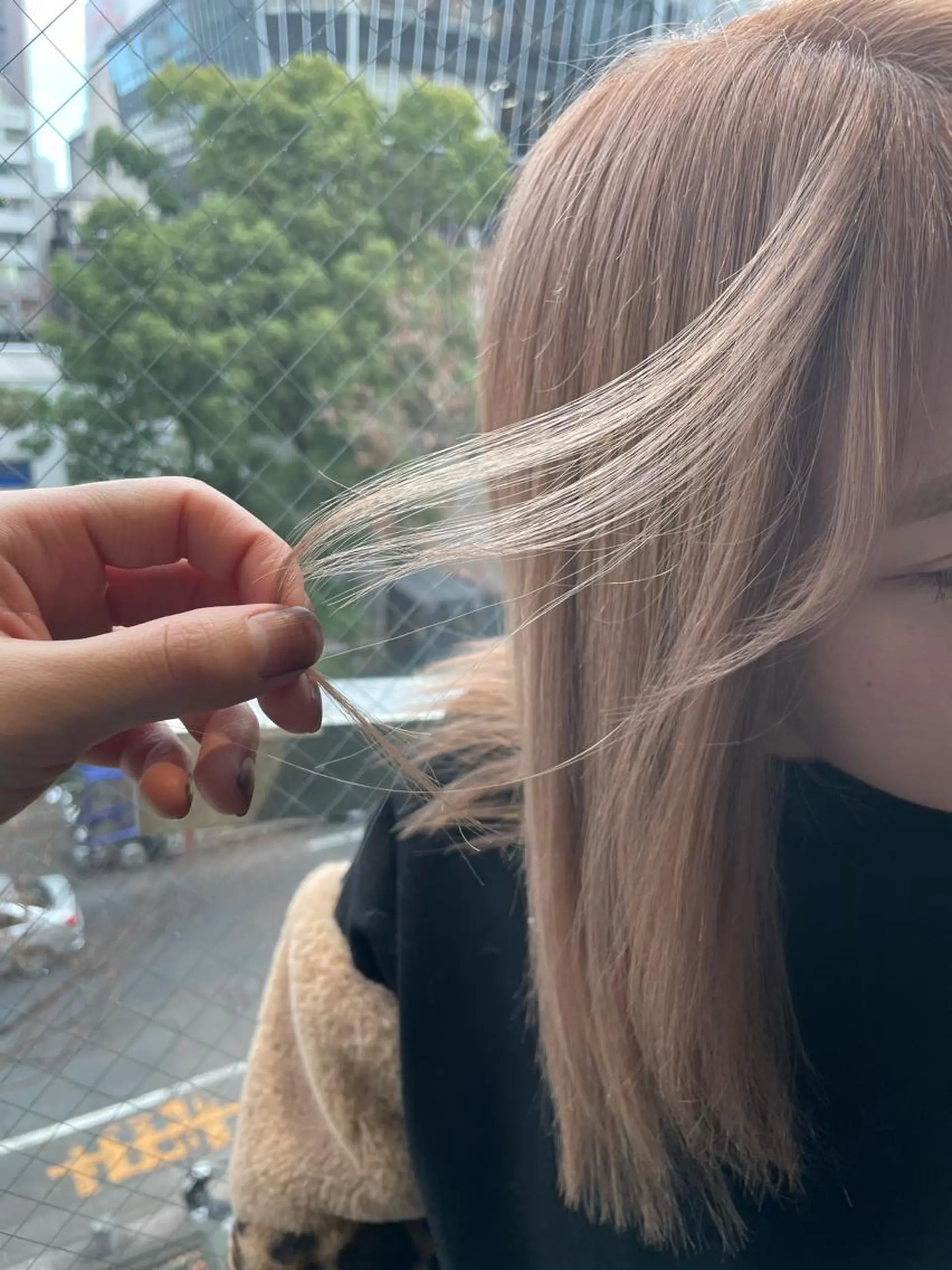 ミディアム 美髪矯正/艶カラー ボブ/栄/鐘ヶ江純也のヘアスタイル