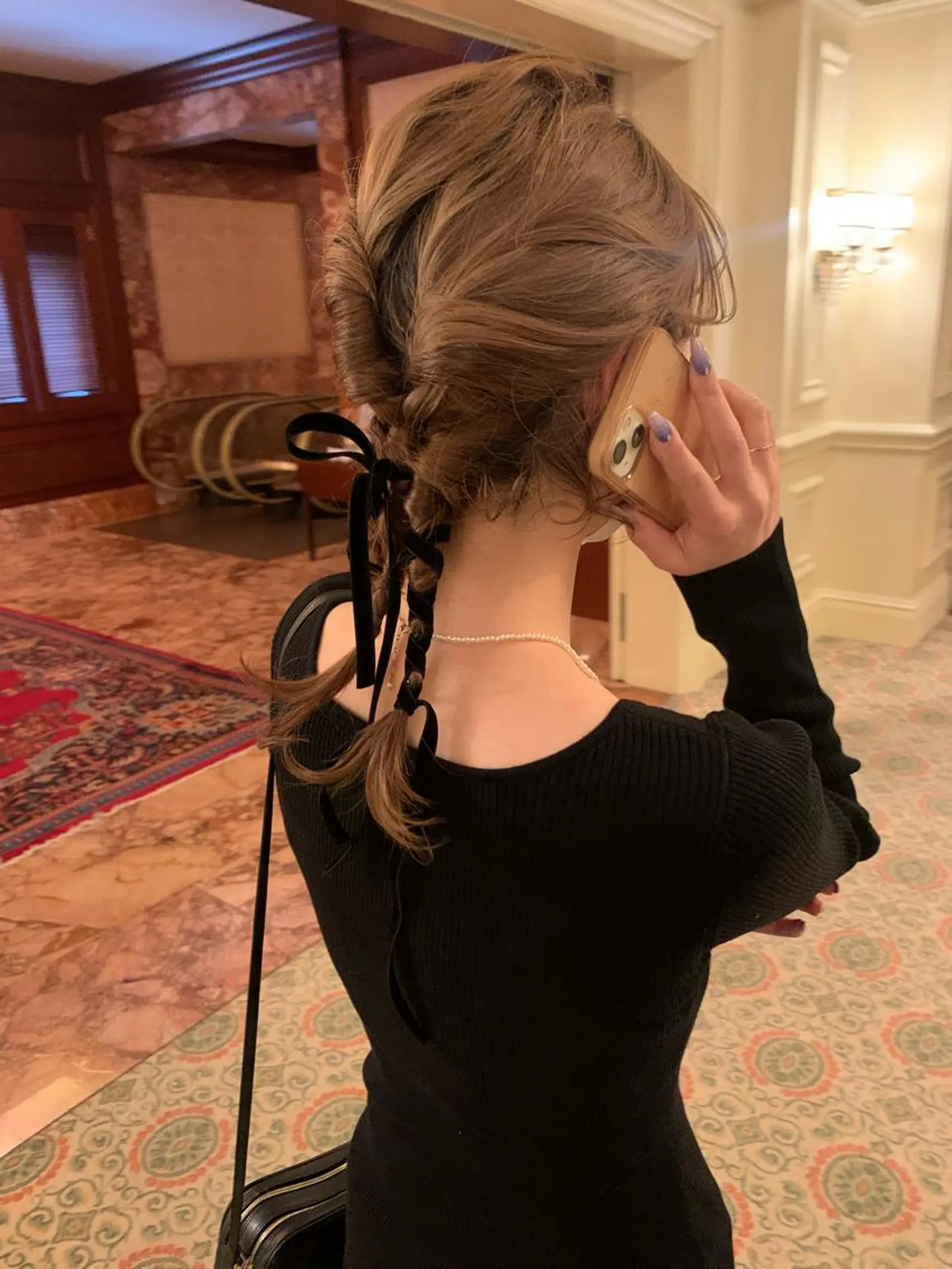 セミロング カラー ヘアアレンジ ヘアセット ブリーチ/アレンジ 天満/chihiroのヘアスタイル