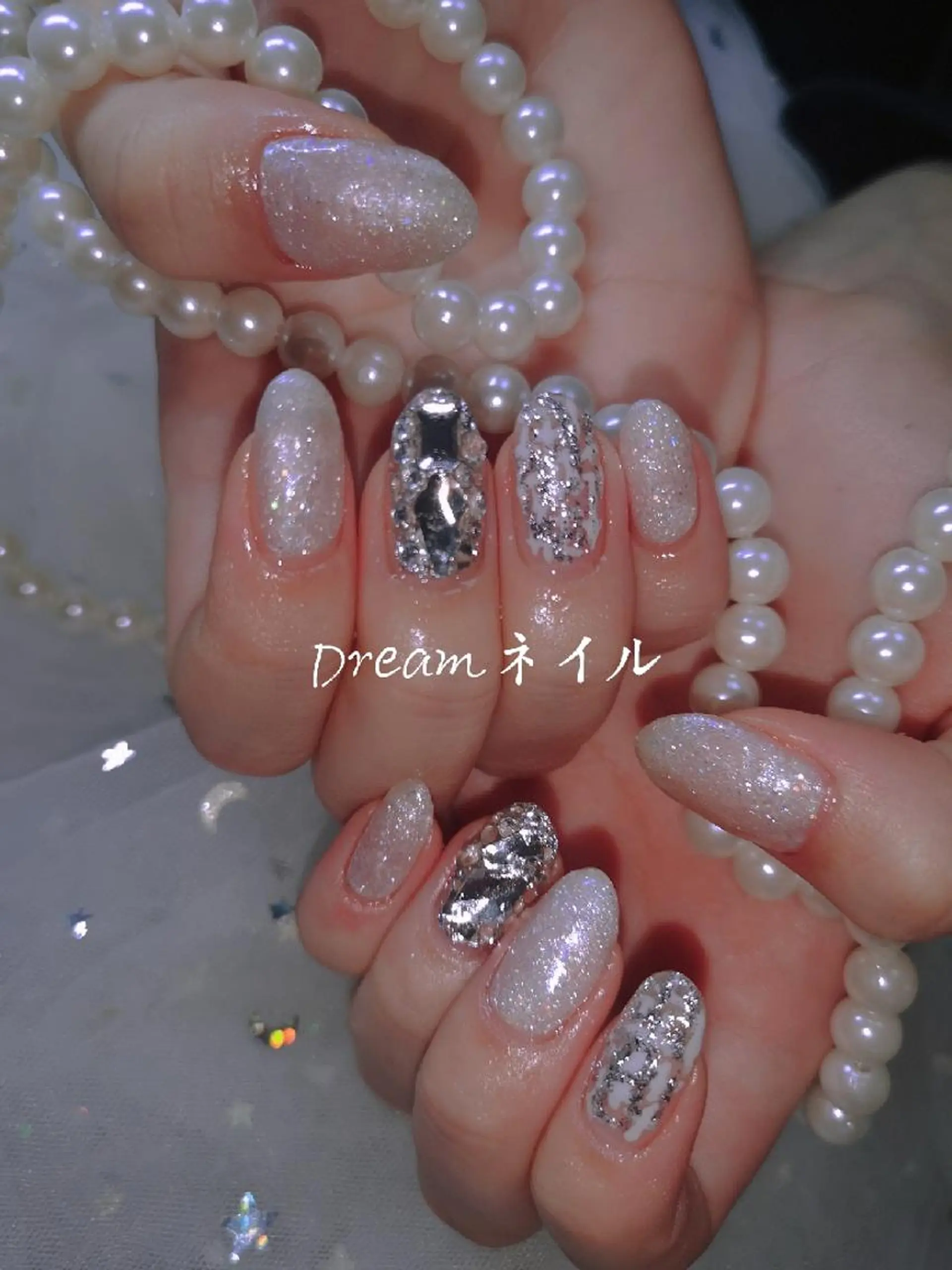 ネイル ミディアム ハンドネイル ネイリストゆか💅 長さだし、深爪矯正のネイルデザイン