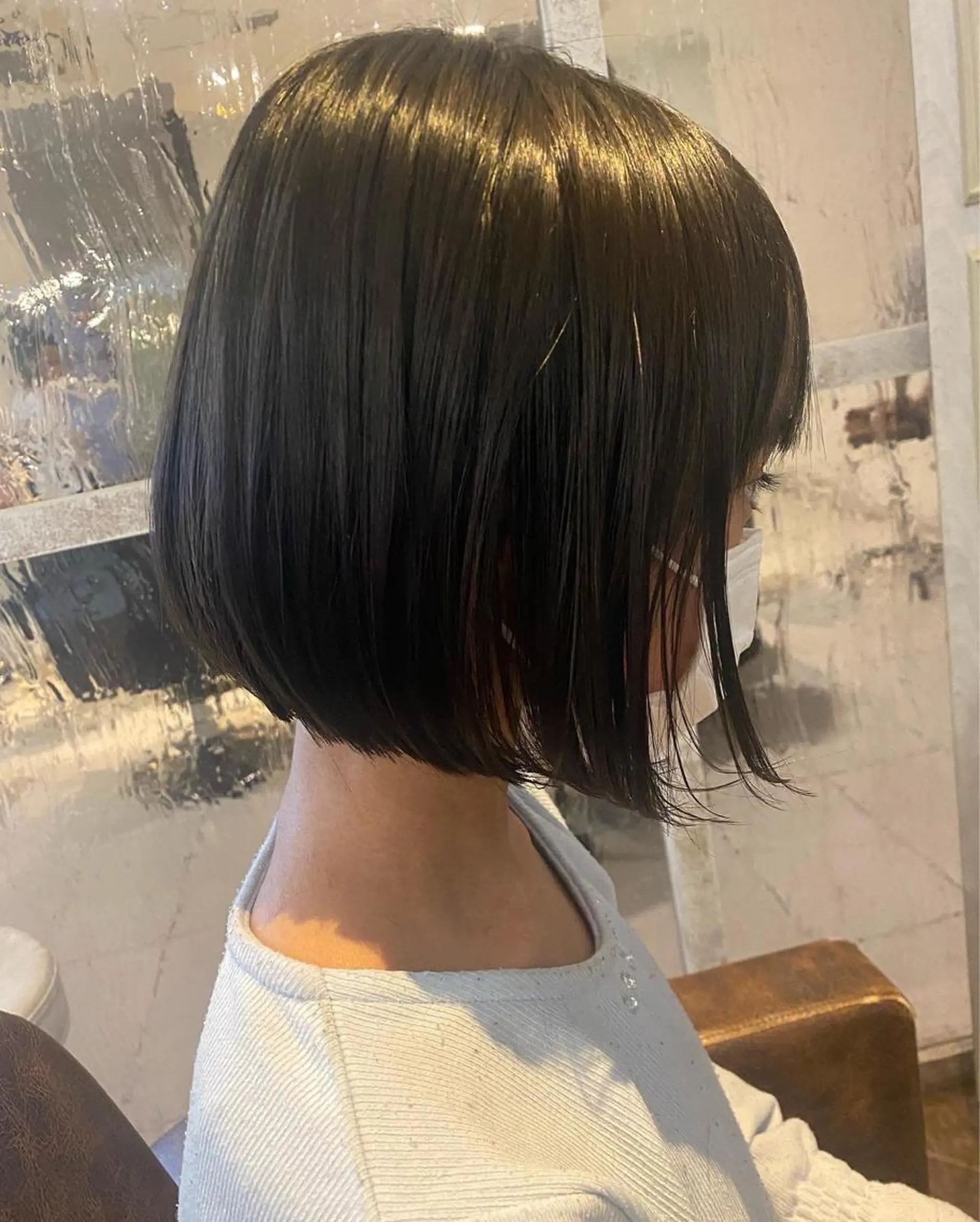 ミディアム ボブ カット ヘアカラー トリートメント 【骨格診断】佃 知南のヘアスタイル