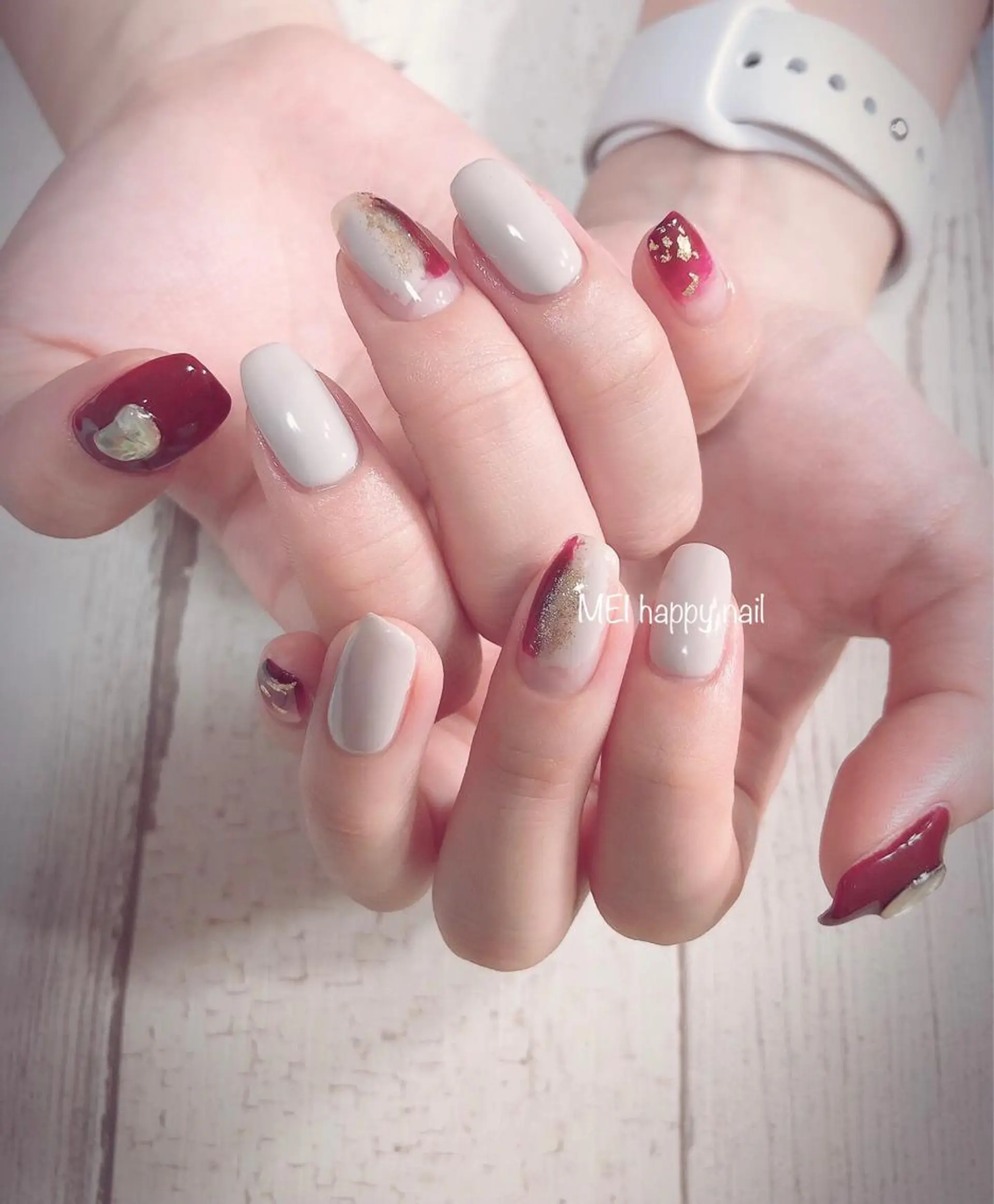 ネイル オーロラネイル ジェルネイル パラジェル 北浦和 自爪育成ケアのネイルデザイン