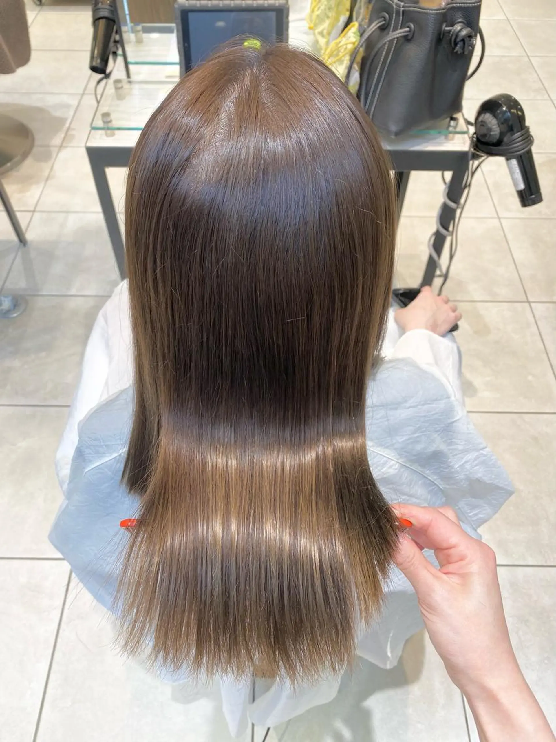 ロング 縮毛矯正 似合わせ艶髪カラー ❤️ハダユミのヘアスタイル