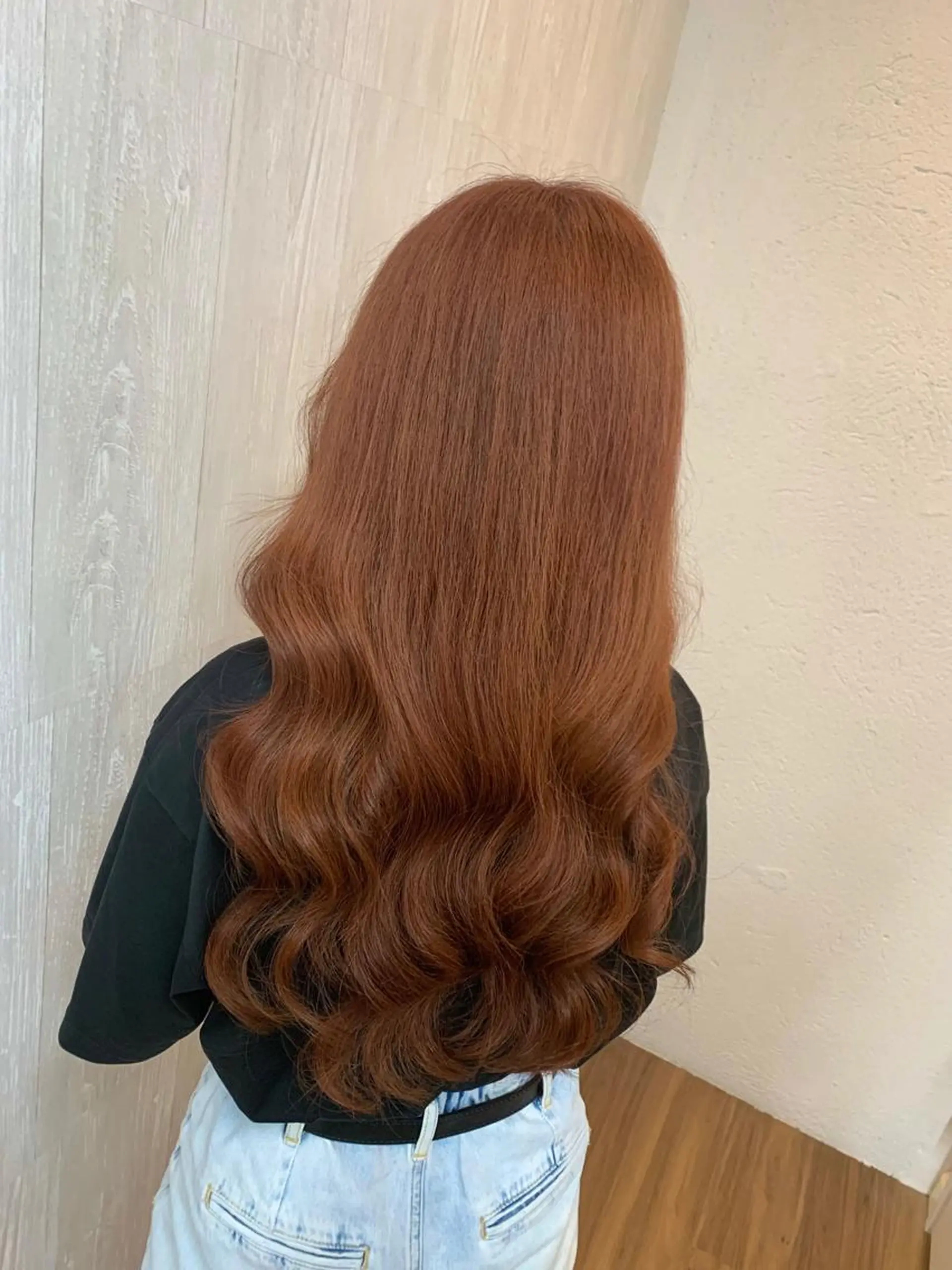 ロング カラー ダブルカラー オレンジ カット ヘアカラー トリートメント GLOSS 心斎橋 山上のヘアスタイル