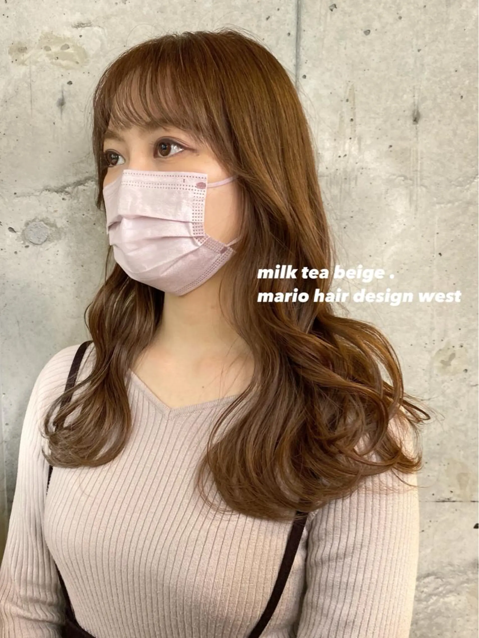 セミロング カラー アッシュ ベージュカラー ブリーチ ケアブリーチ ハイトーンカラー 竹嶌 健吾のヘアスタイル