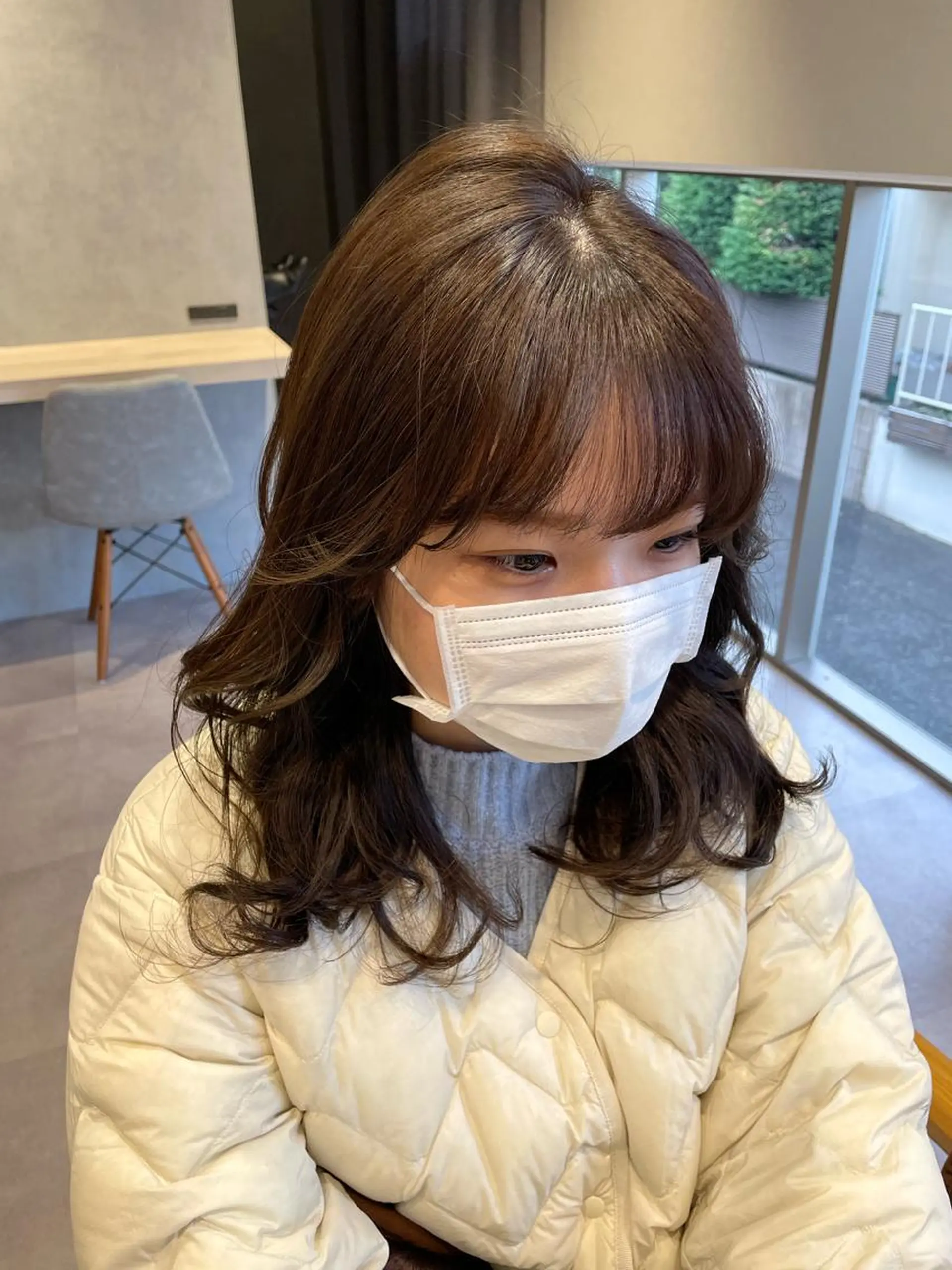 セミロング エギョモリ 外国人風カラー ハイライト 髪質改善 タンバルモリ 韓国風/オシャレ /縮毛矯正/滝口琴未のヘアスタイル