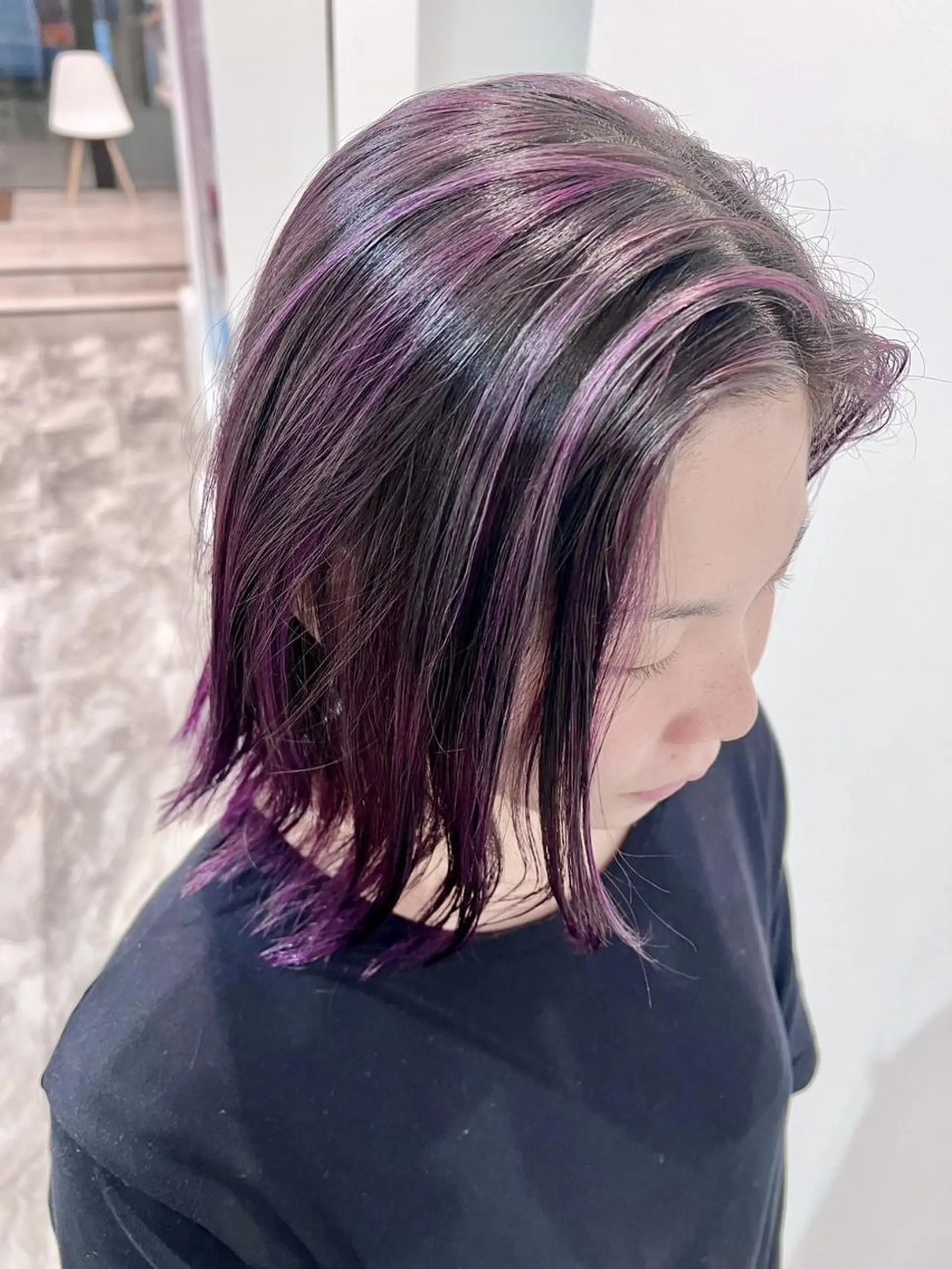 カラー ロング ハイトーンカラー トリートメント カット 縮毛矯正 RICHAIR リシェイルのヘアスタイル