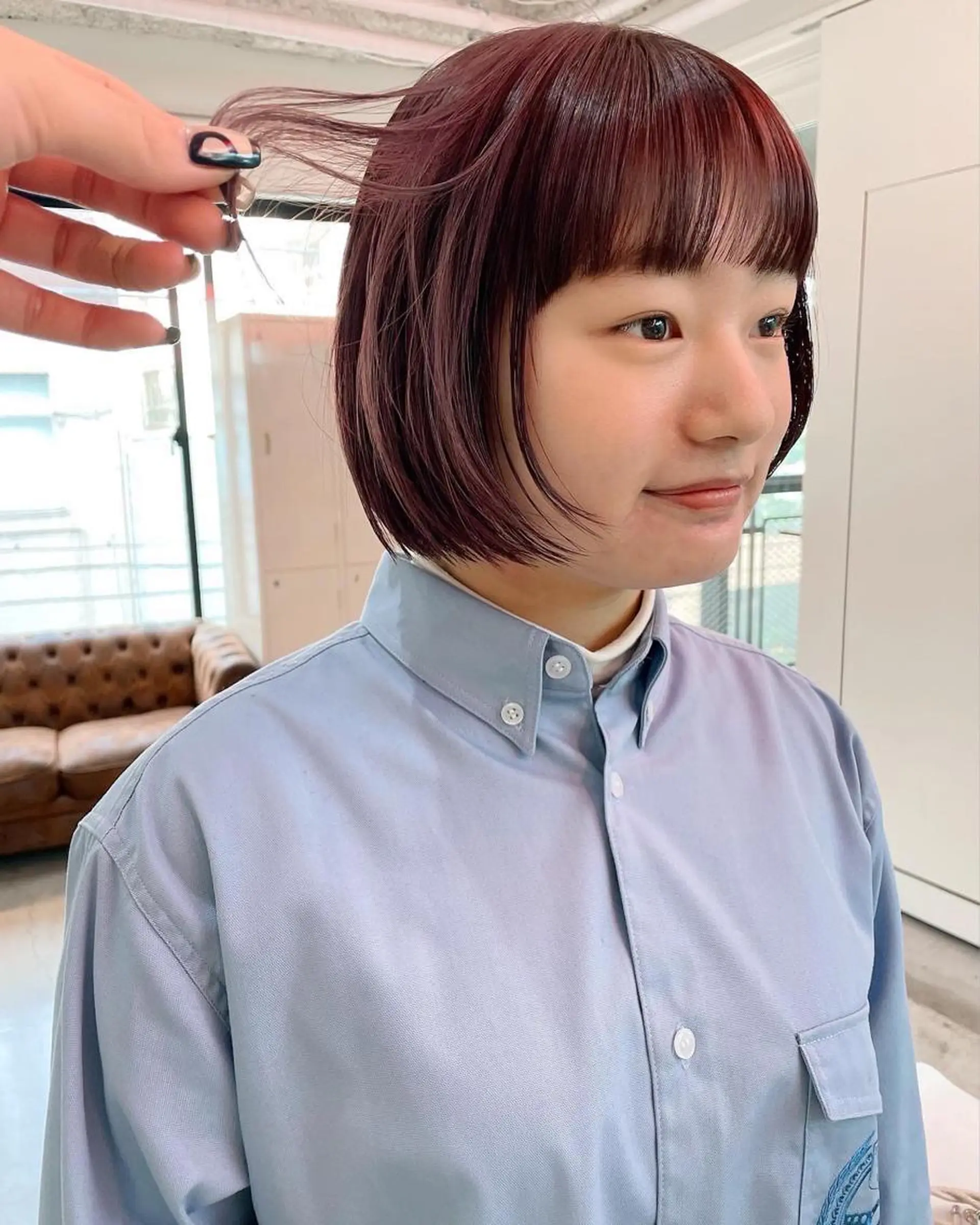 セミロング パーマ ヘアアレンジ ヘアカラー トリートメント 💖美髪改善💖 辻未侑のヘアスタイル