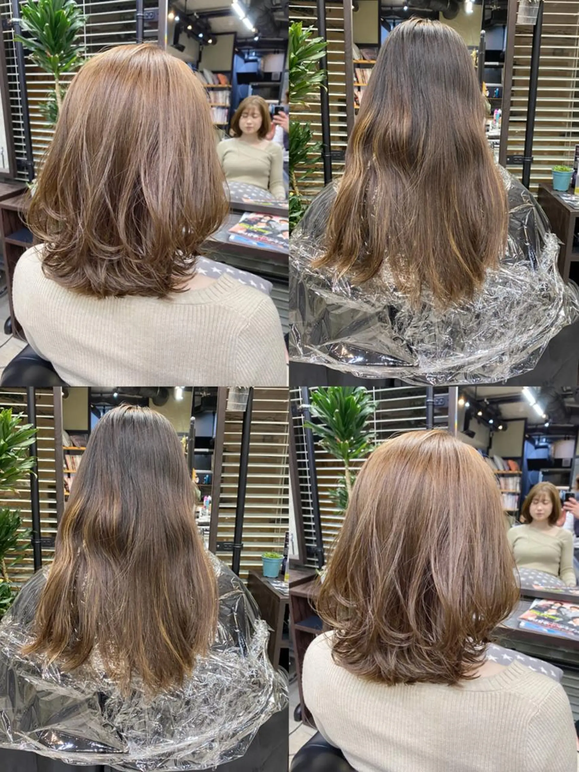 ミディアム カラー ベージュカラー ブリーチ ブリーチなしカラー レイヤーカット 新宿/韓国風レイヤー 髪質改善/渋谷直樹のヘアスタイル