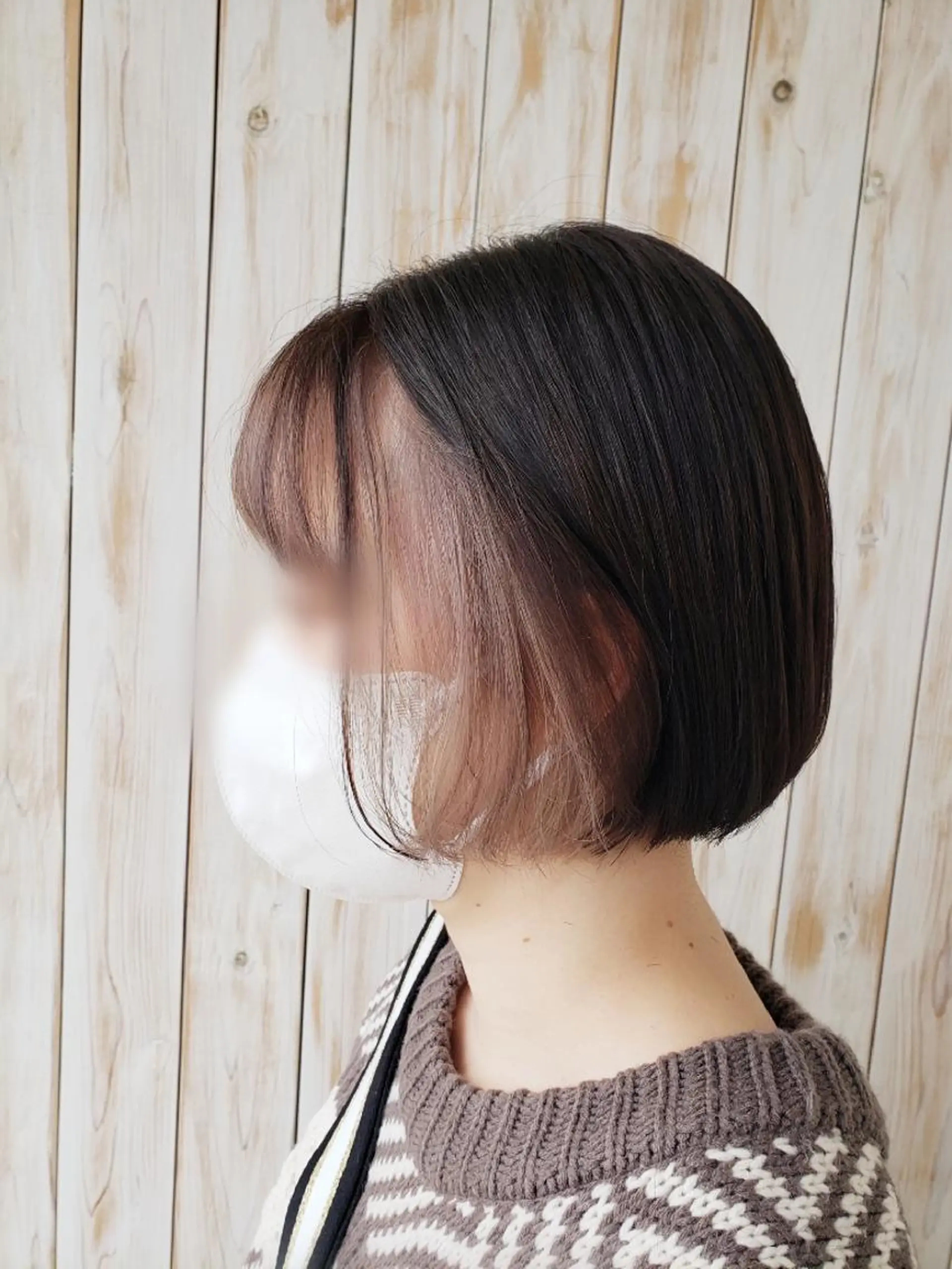 ショート カラー ミストバング ベージュカラー  フェイスフレーミング ホワイトベージュ ボブ カット ヘアカラー トリートメント 福島 優花のヘアスタイル