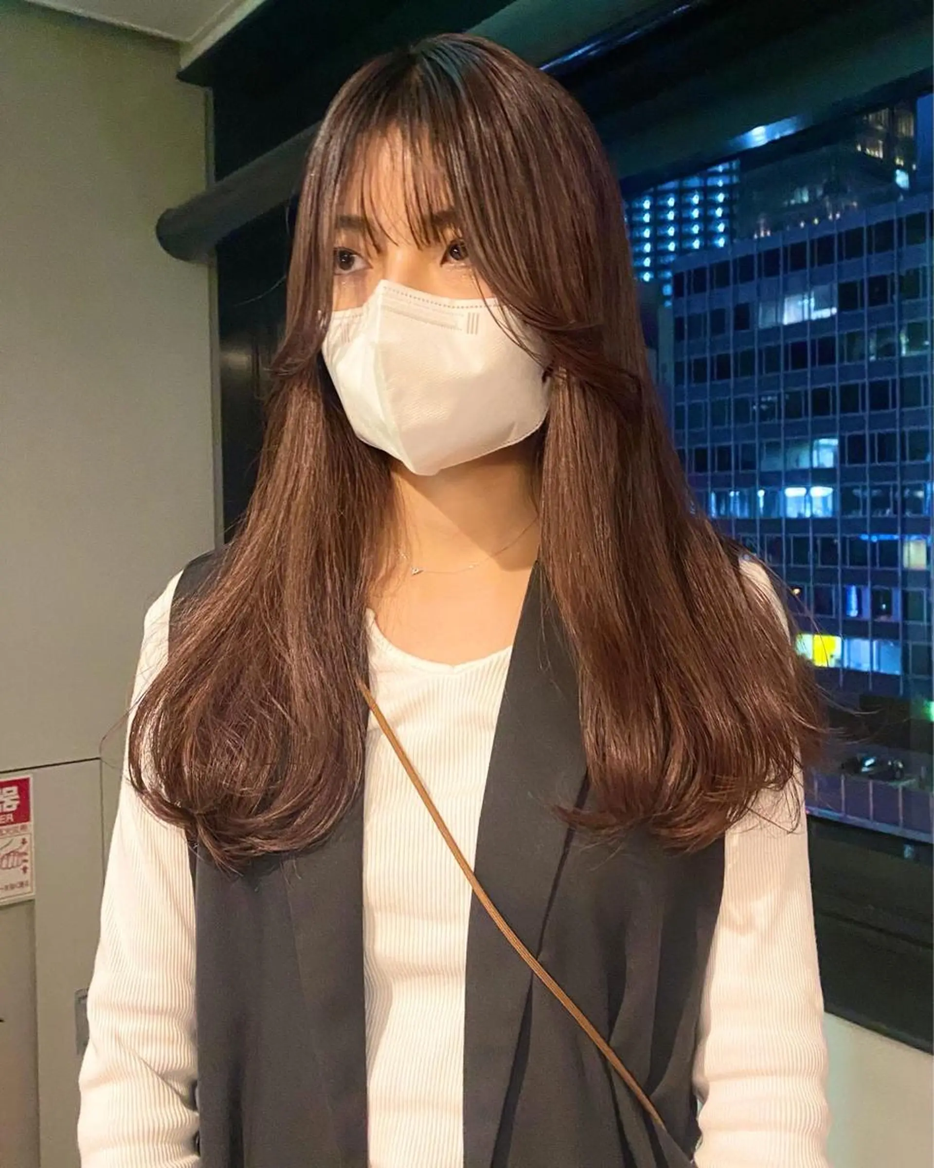 ロング カラー パーマ ヘアアレンジ 髪と音処　マトぺ所属・デザインカラー/ボブ ブリーチカラー/ユリのヘアスタイル