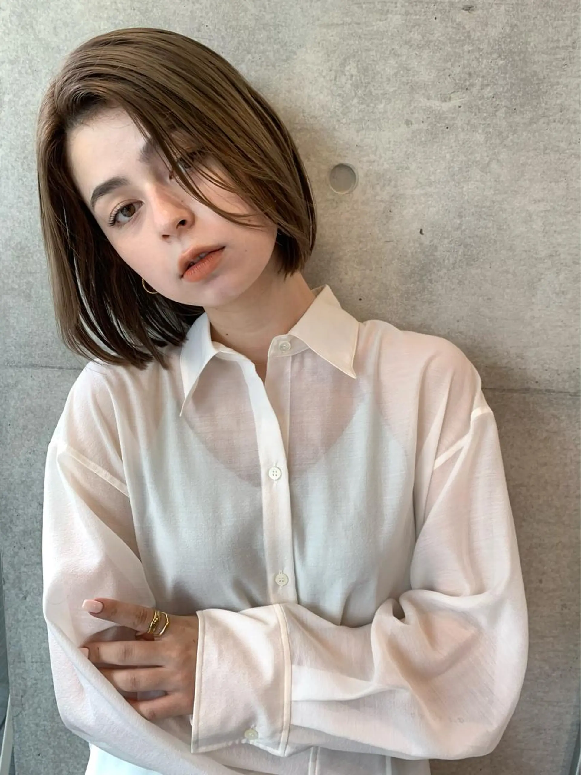 ミディアム ボブ カット ヘアカラー オシャレ髪✔️ 店長オオキアキヒロのヘアスタイル