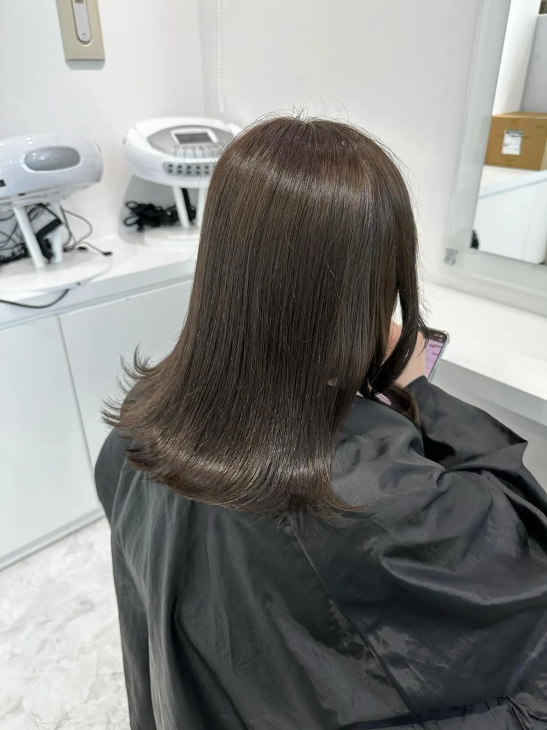 セミロング カラー カット ヘアカラー トリートメント ヘッドスパ ヘアセット ♡上品韓国髪♡ブラ ウン/SAYATOのヘアスタイル