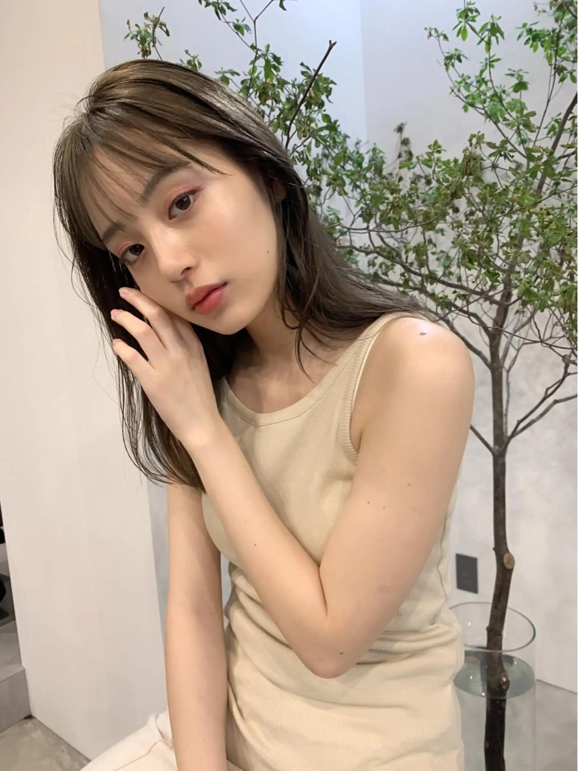 セミロング カラー ブラウンカラー マロンブラウン カット ヘアカラー トリートメント ヘッドスパ ヘアセット 柔らかブラウン/顔周 りレイヤー♡ユウシのヘアスタイル