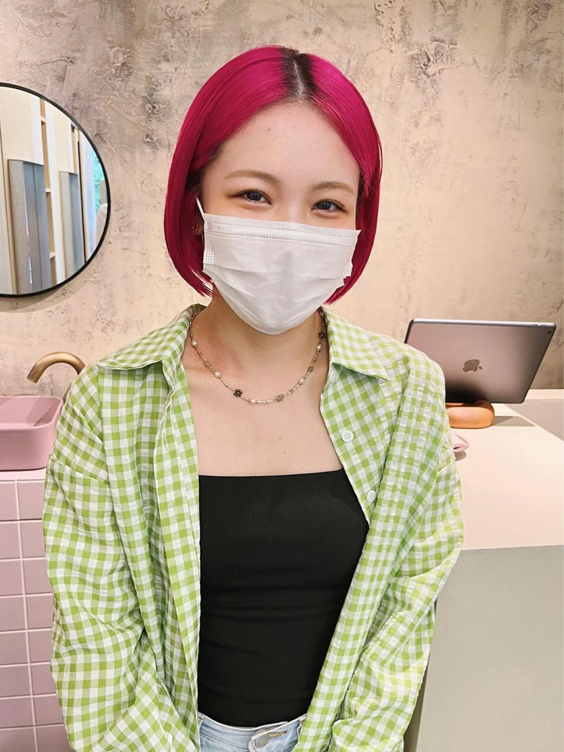 ショート ボブ ヘアカラー 西山 紗耶香🪽 透明感カラー/ボブのヘアスタイル