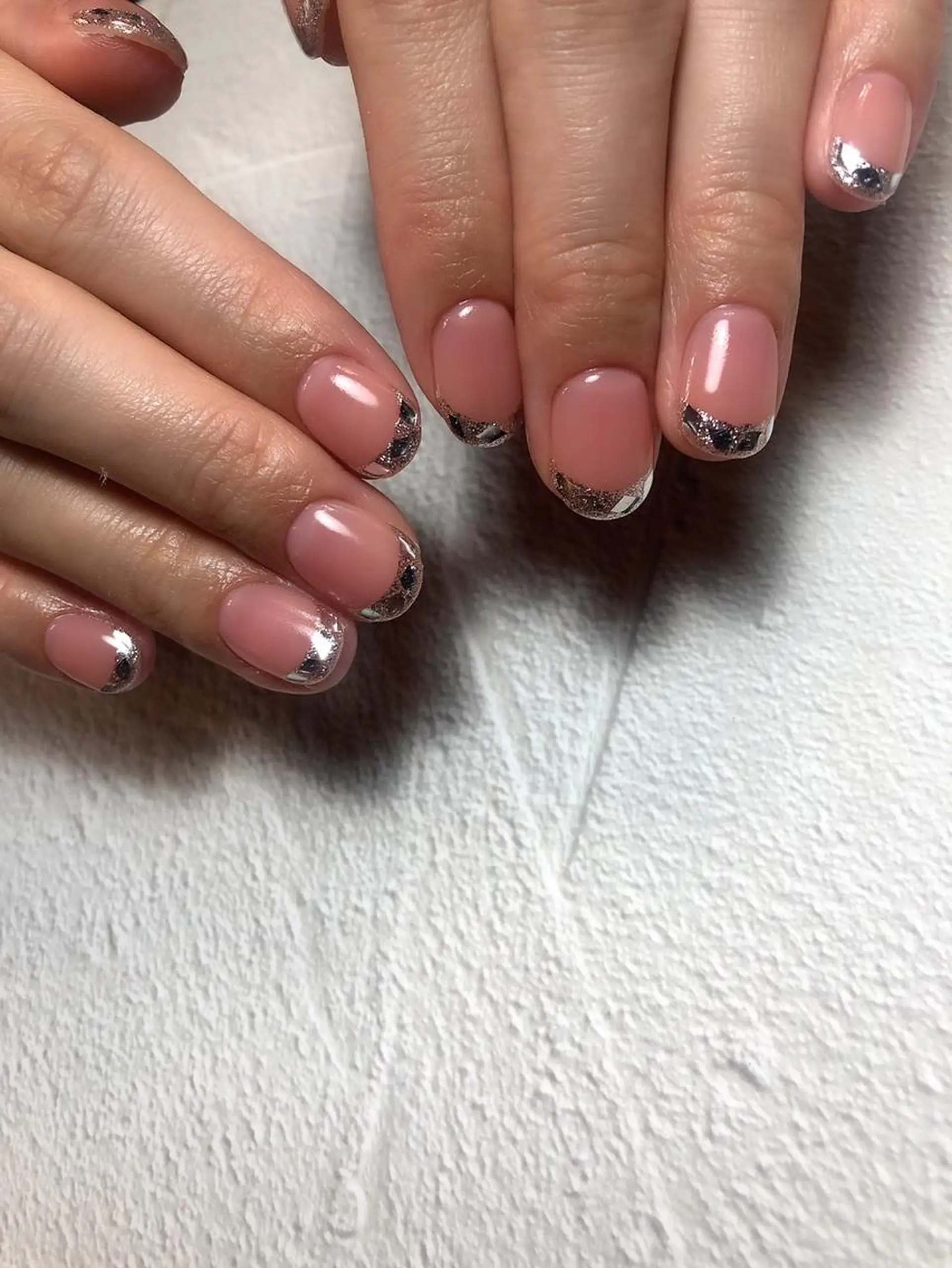 ネイル アートネイル フレンチネイル ガラスフレンチ ホログラムネイル キラキラネイル Nailist Honamiのネイルデザイン