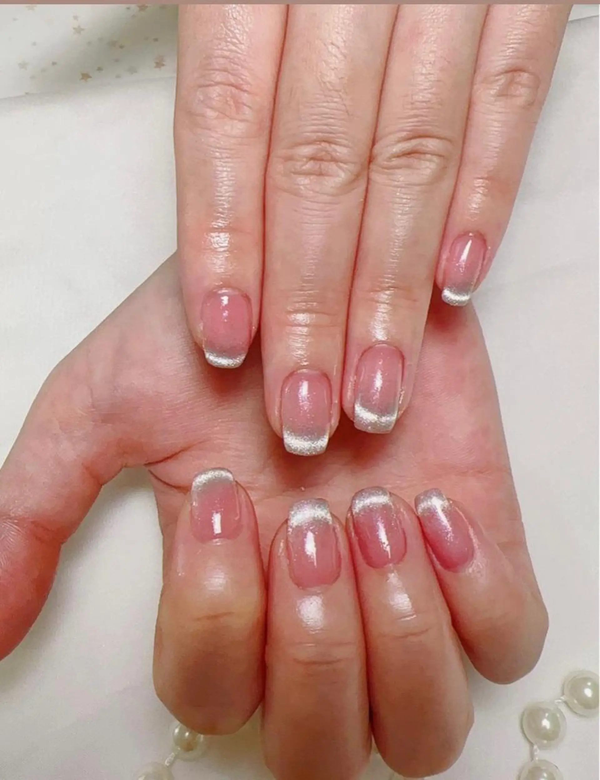 ネイル フレンチネイル マグネットネイル マグネットフレンチ ハンドネイル 米澤 ハナユキのネイルデザイン