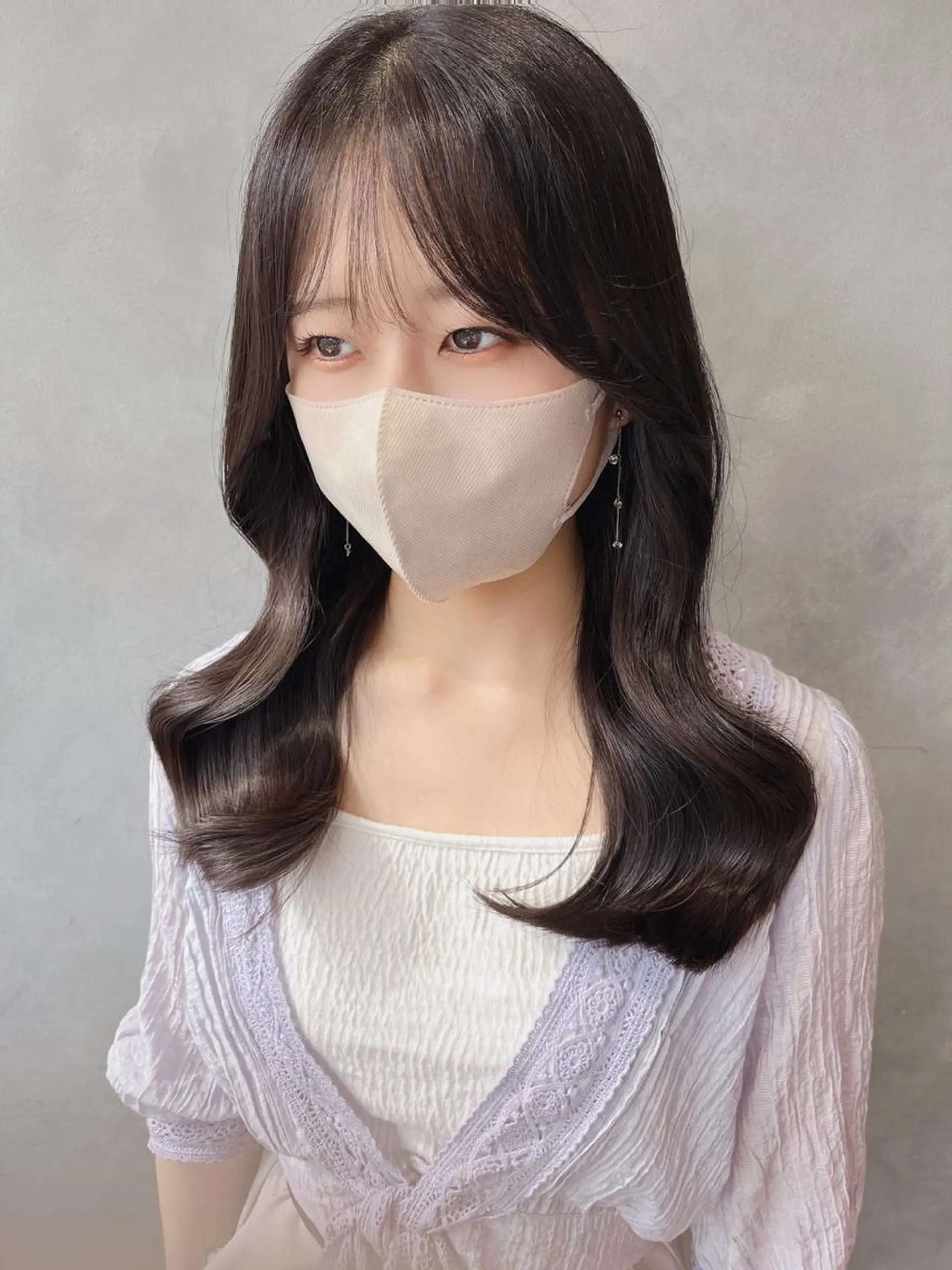 セミロング 奥田 蓮のヘアスタイル