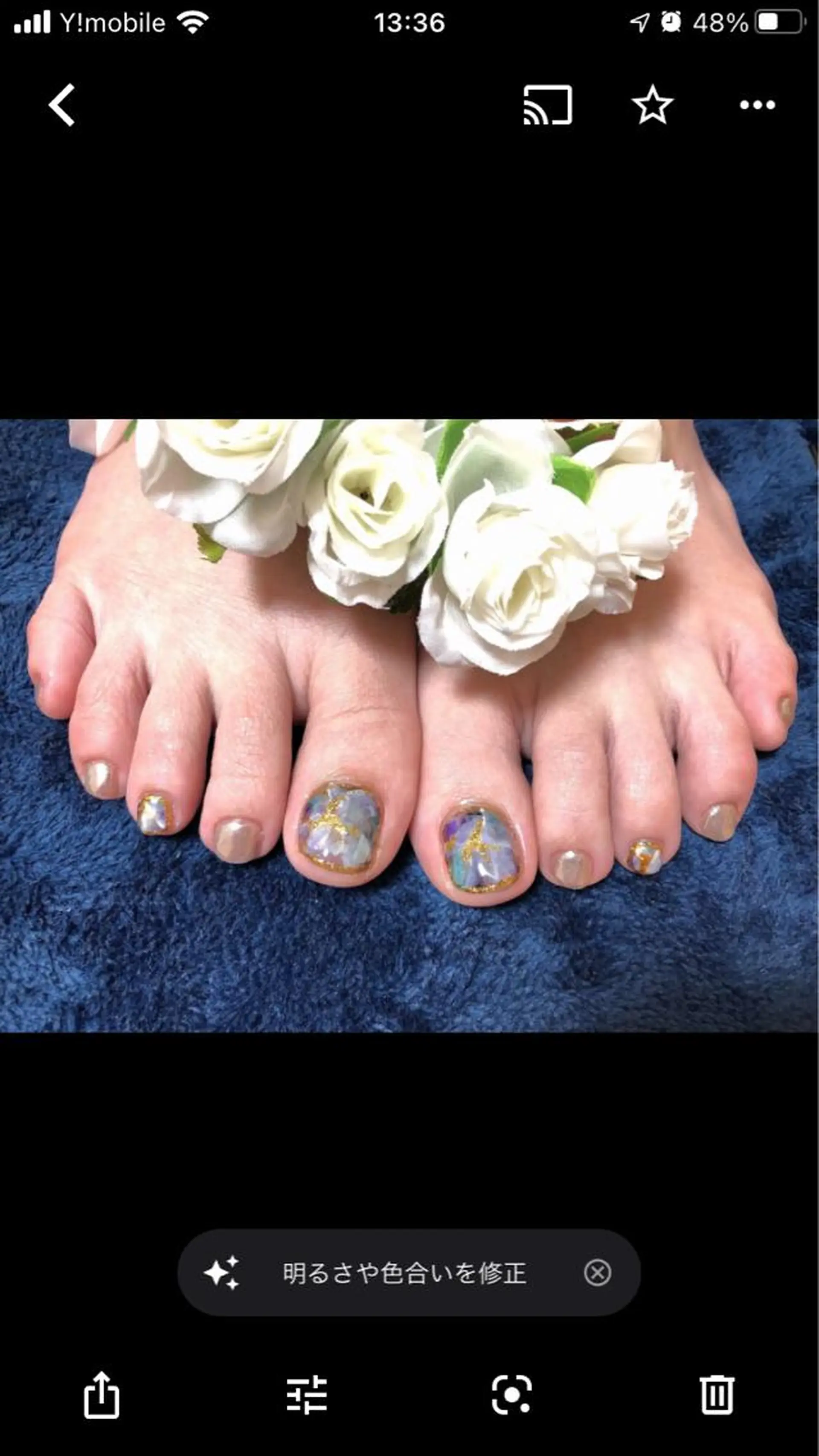 ネイル 大理石ネイル(マーブル) フットネイル chama所属・大和田 美貴のネイルデザイン