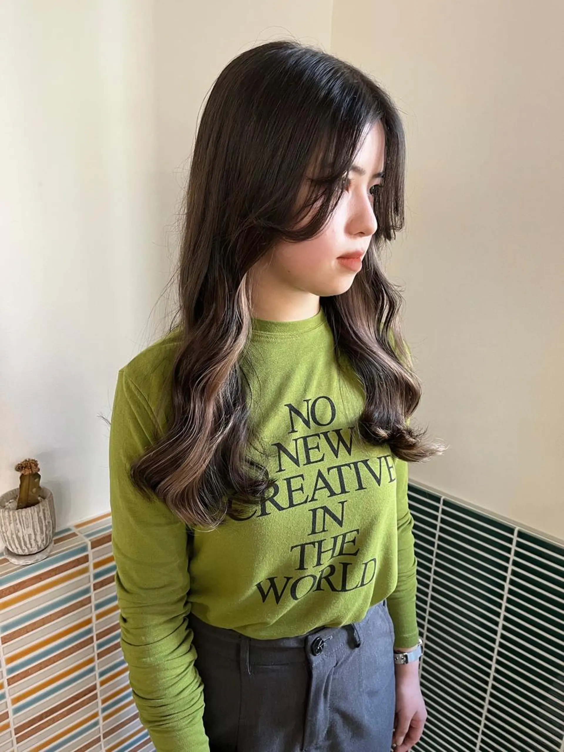 ロング カラー ブリーチ グレージュ 🩷ハイトーン透明感 レイヤー🩷ユリカのヘアスタイル