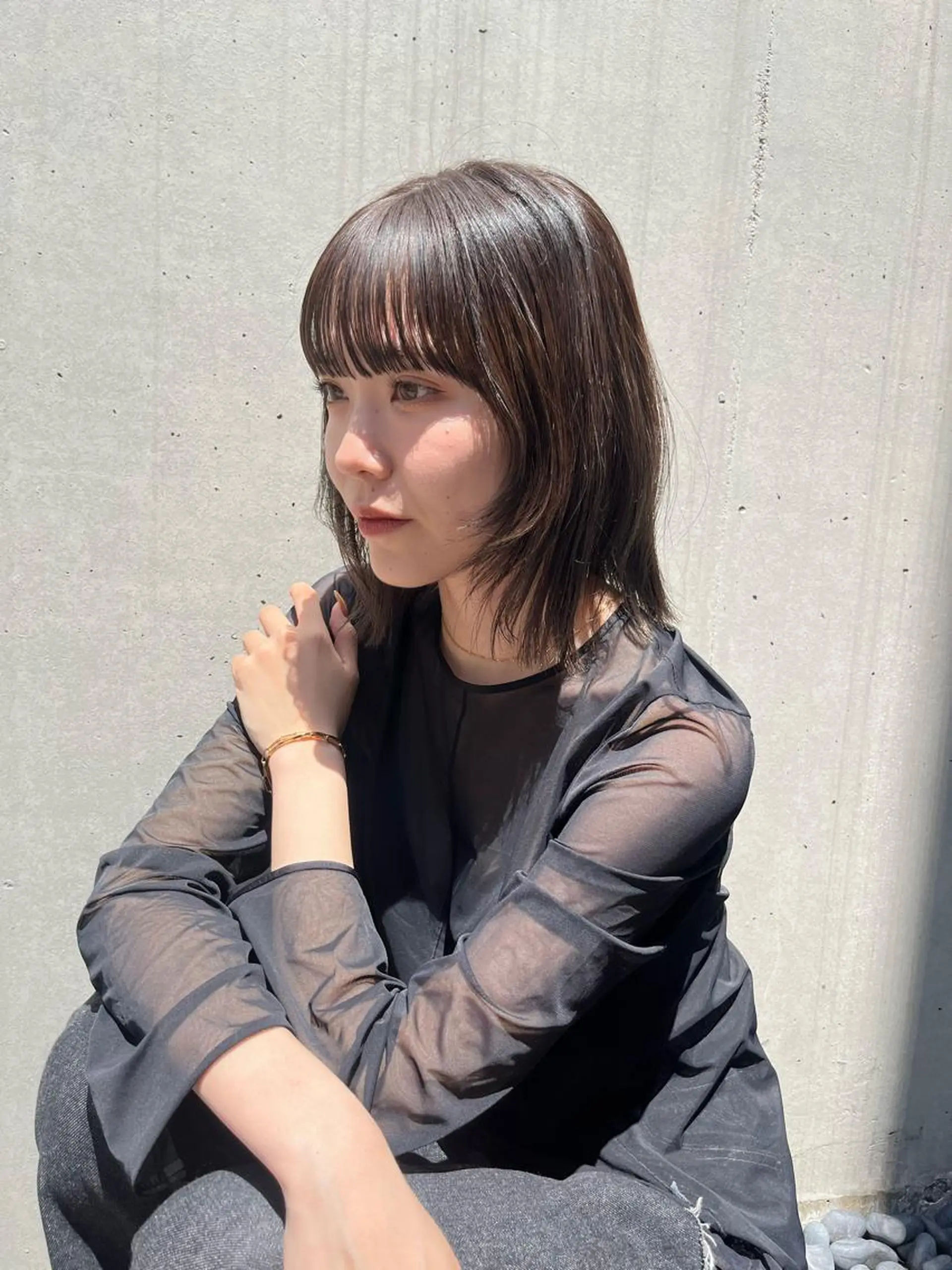 ミディアム カラー カット ヘアカラー オリーブ/縮毛♡ Natsuno🩰のヘアスタイル