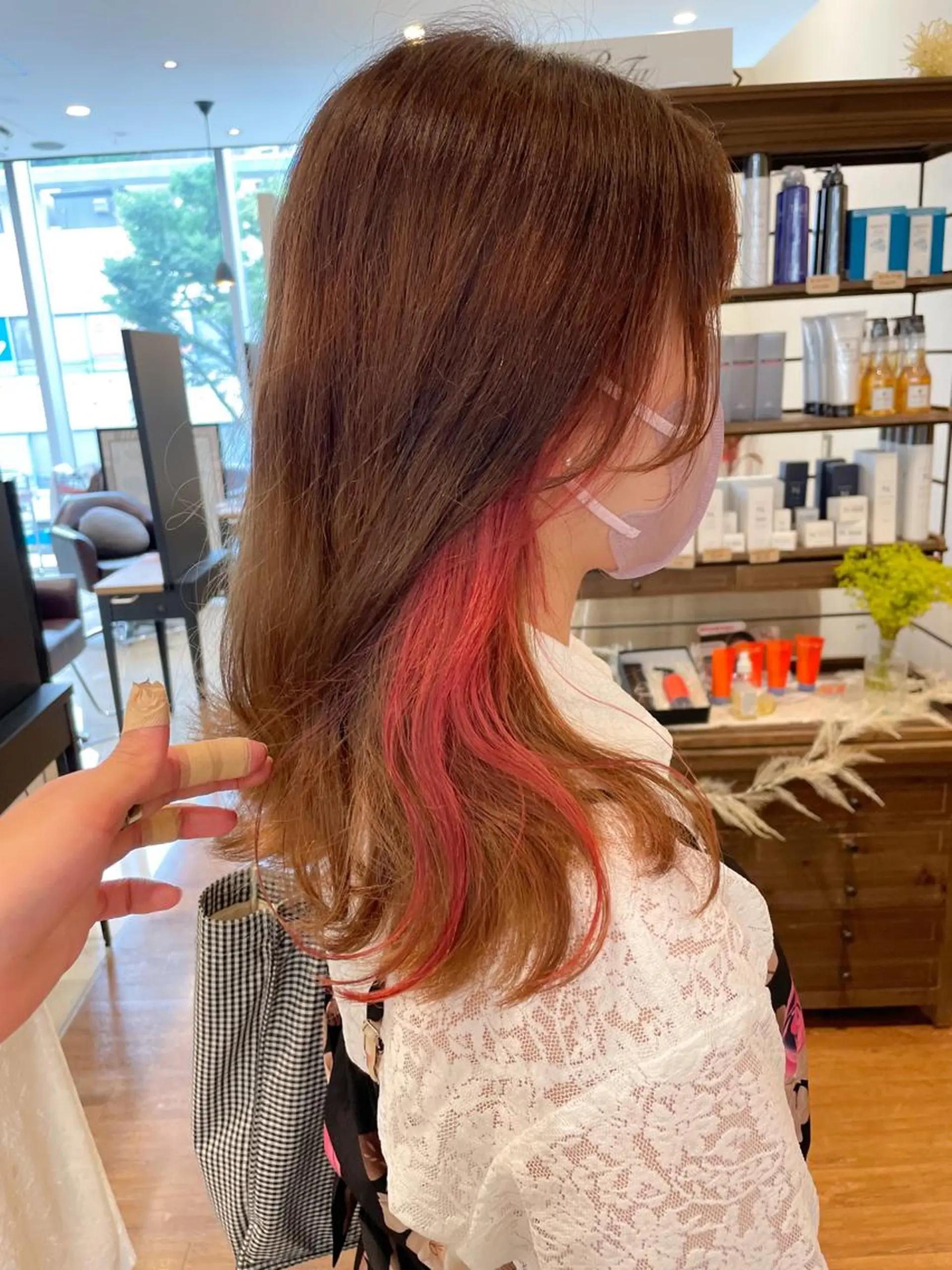 セミロング カラー レッドカラー ヘアカラー 髪質改善/ブリーチ 田代 龍我のヘアスタイル