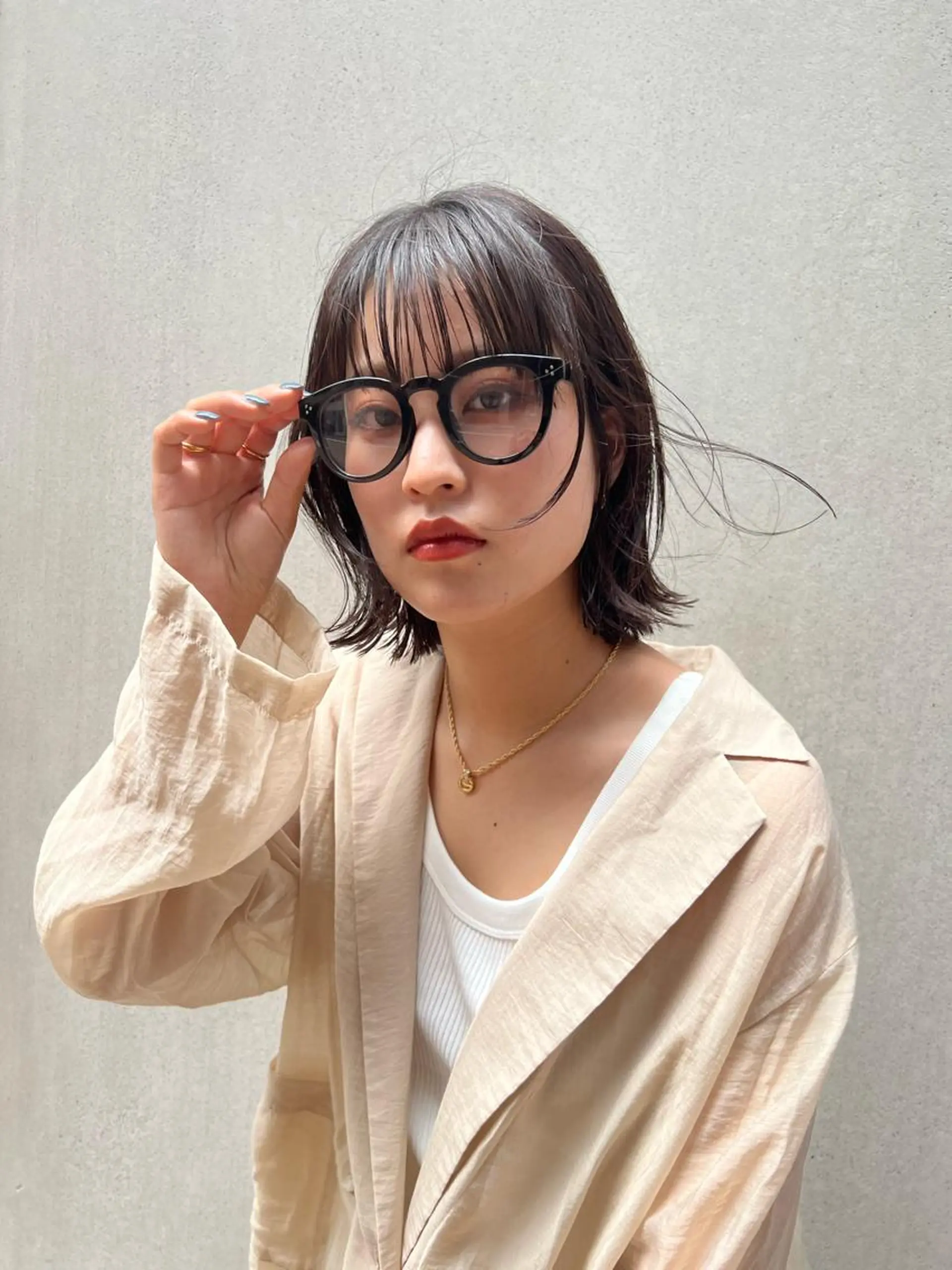 ショート ボブ 顔まわりレイヤー レイヤーカット ワイドバング レイヤー専門家 ダブルカラー修のヘアスタイル