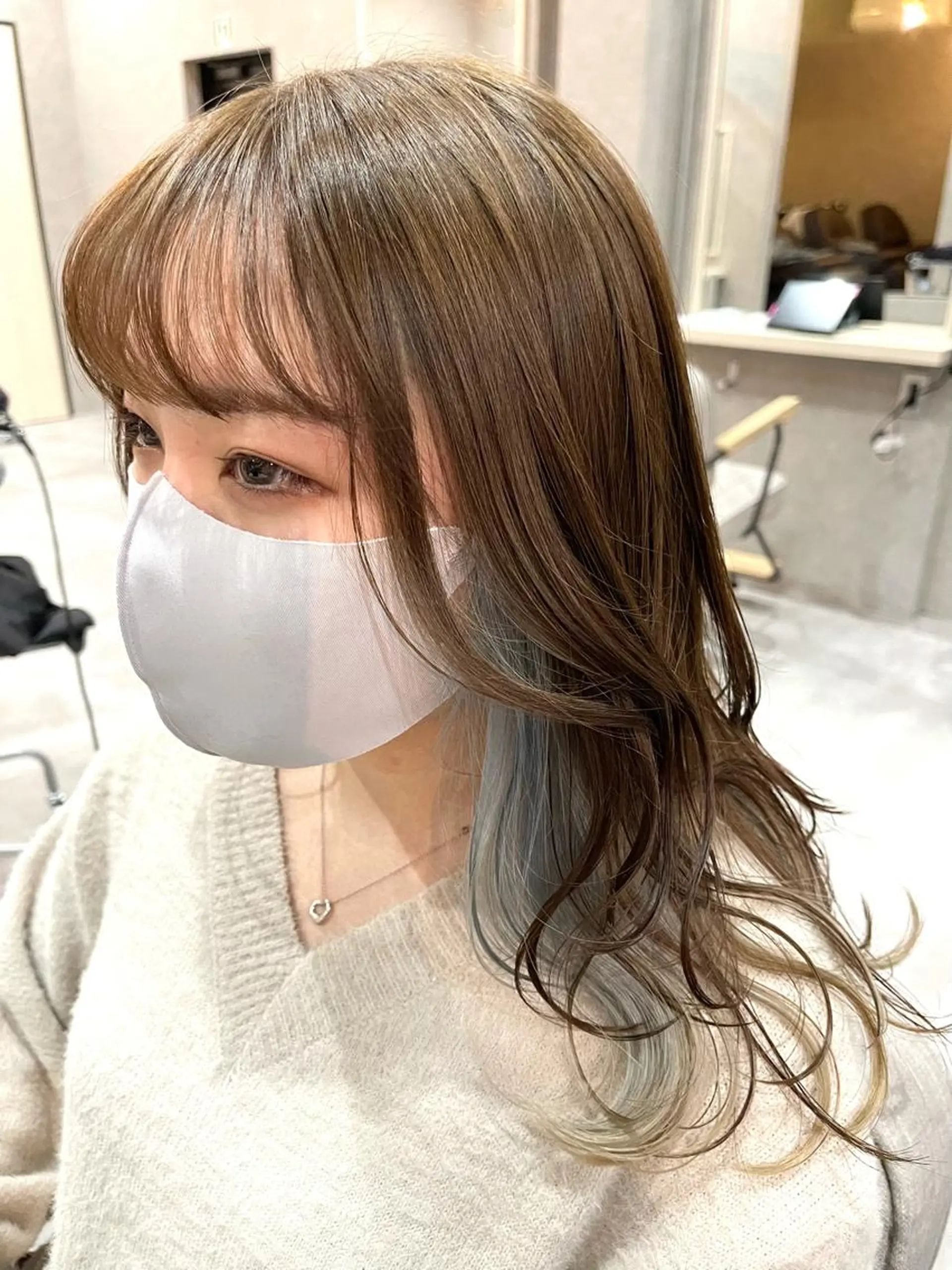 セミロング カラー カット ヘアカラー トリートメント mood tatemachiのヘアスタイル