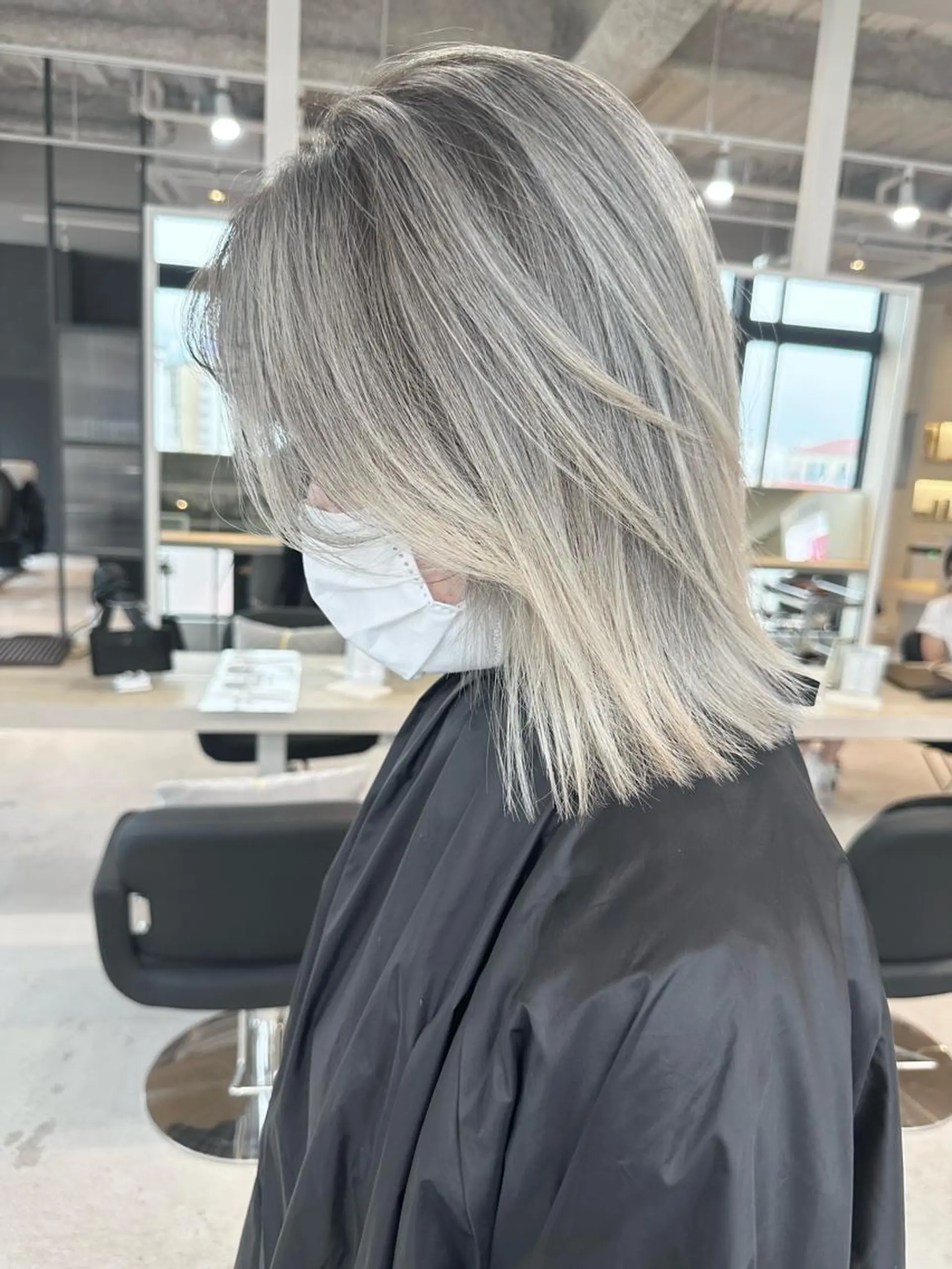ミディアム カラー パーマ ヘアカラー トリートメント 井上 一平のヘアスタイル