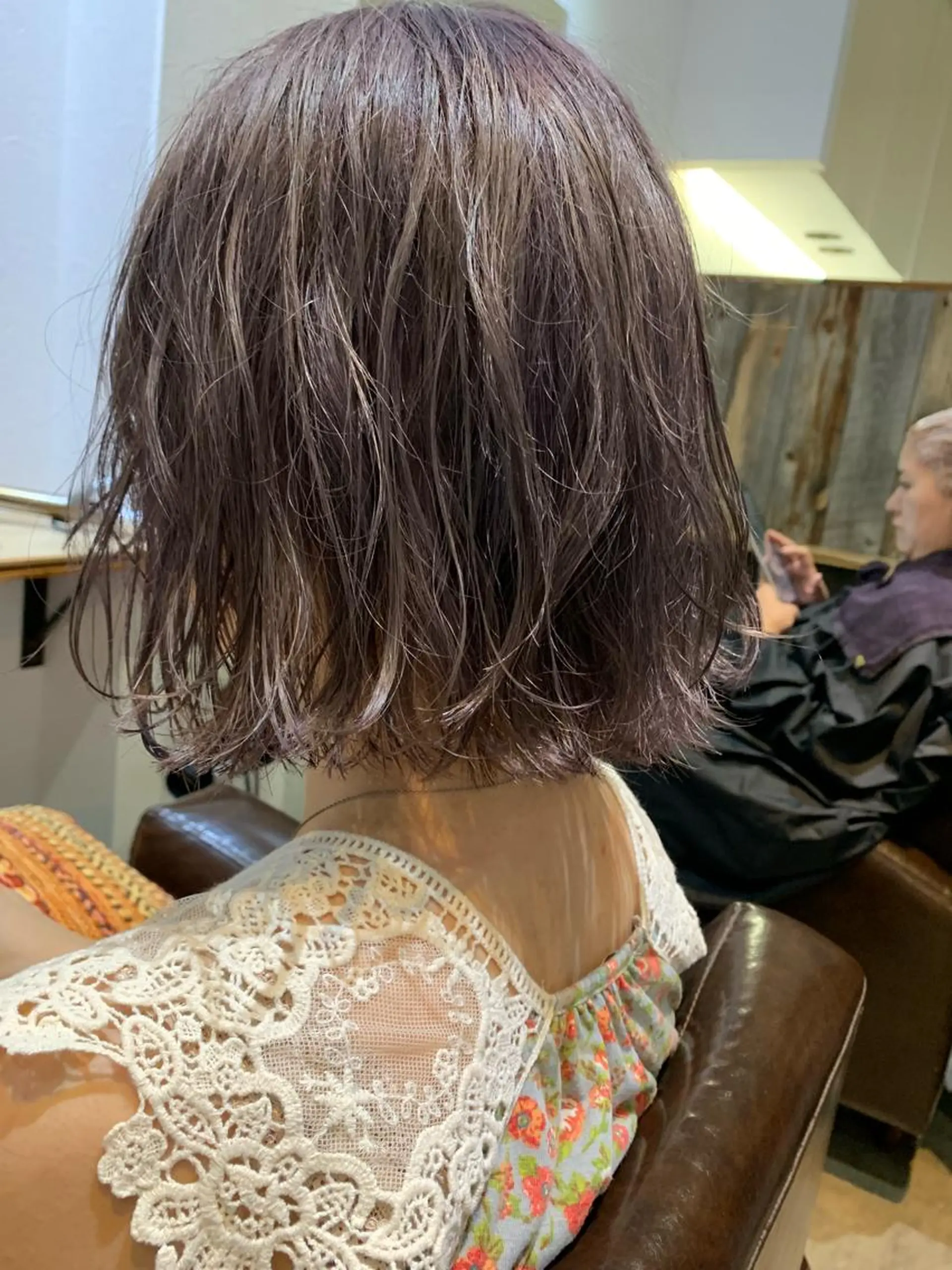 ミディアム カラー イルミナカラー パーマ/透明感カラー /ボブ/吉田一生のヘアスタイル