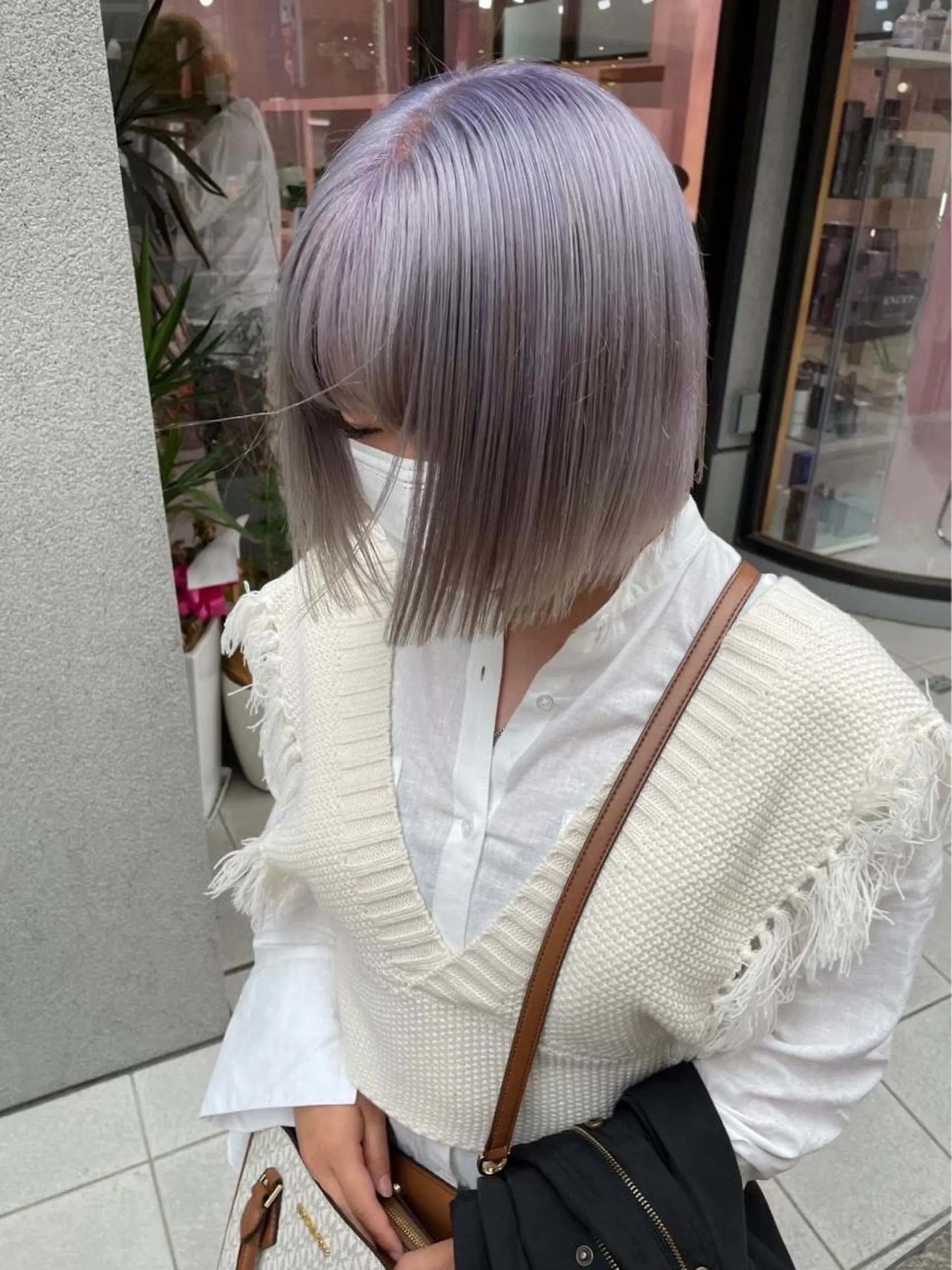 ミディアム カラー メンズモテパーマ💙 fuwaのヘアスタイル