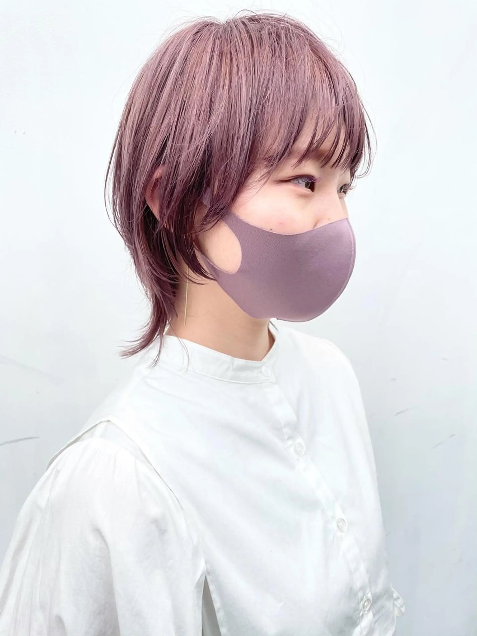 ミディアム カラー ブリーチ ラベンダーカラー ピンクカラー ピンクラベンダー 小関 仁晴のヘアスタイル