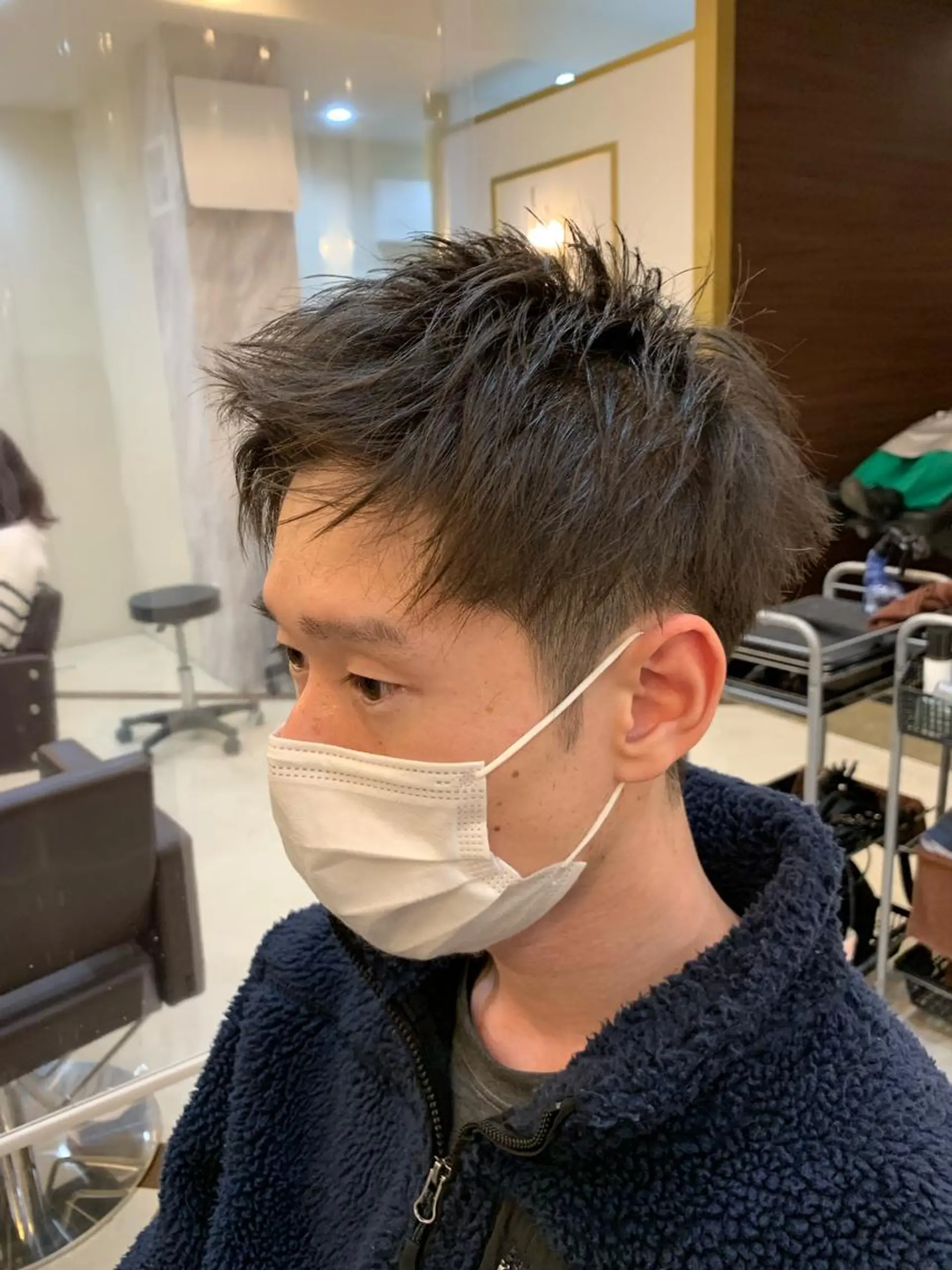 ショート メンズ アップバング マッシュ REM_aokijima所属・土屋 竣奨のヘアスタイル