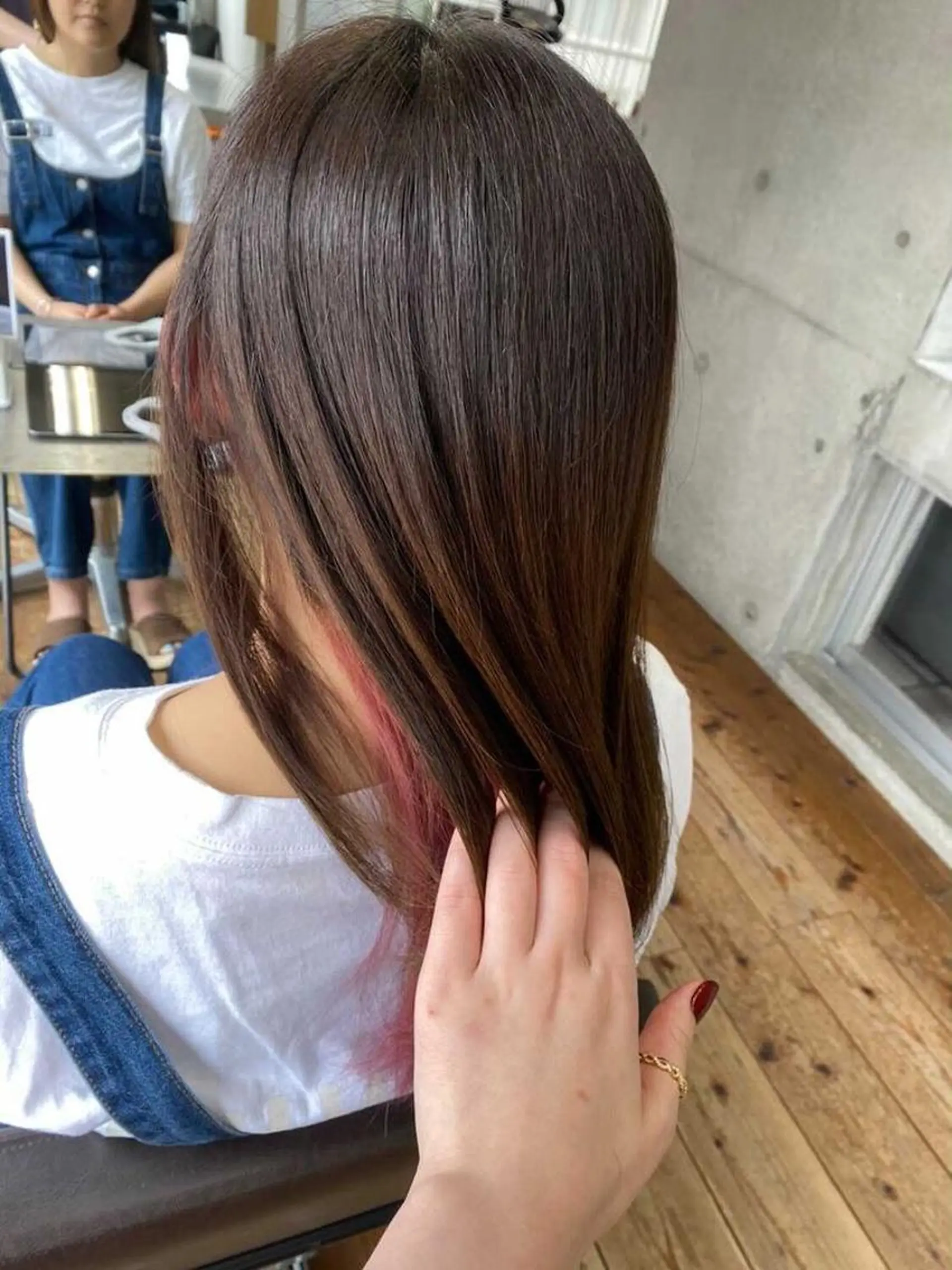 ロング カラー インナーカラー ヘアカラー トリートメント nagisa /縮毛矯正のヘアスタイル