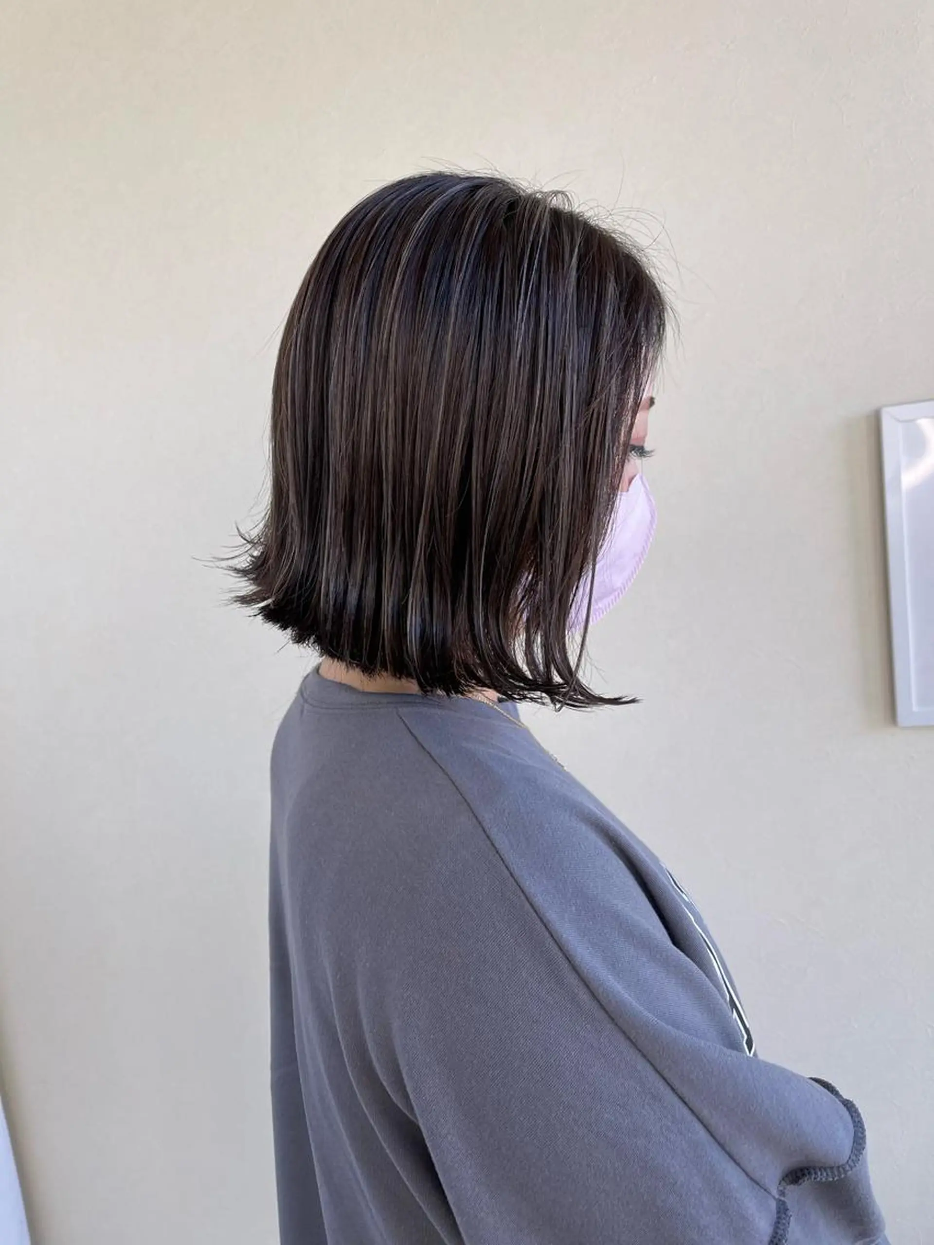 ミディアム カラー グレージュ ハイライトカラー ハイライト ハイライトカラー✨ グレージュ✨鎌倉光洋のヘアスタイル