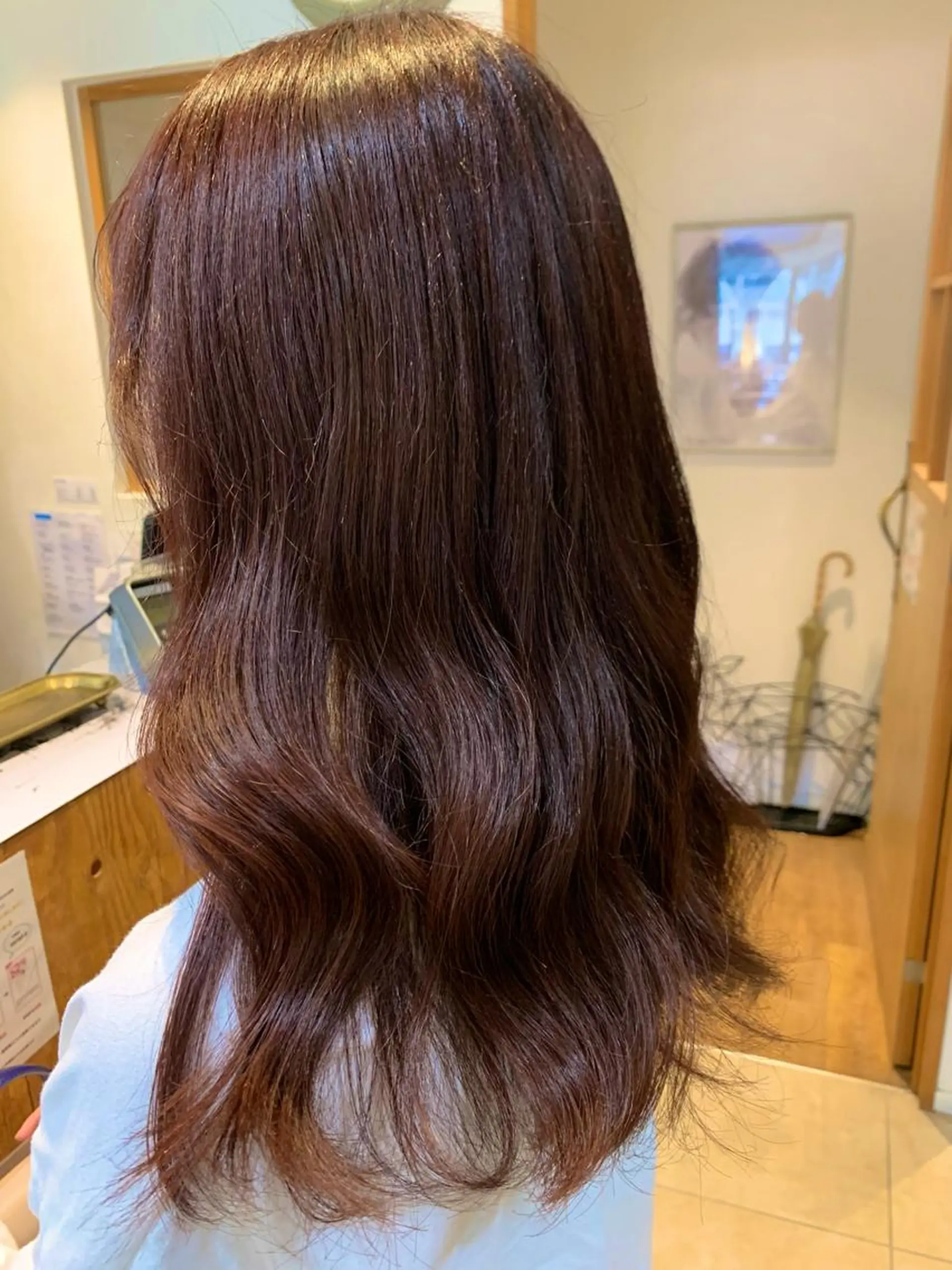 セミロング ピンクブラウン ヘアカラー 庄司 沙羅のヘアスタイル