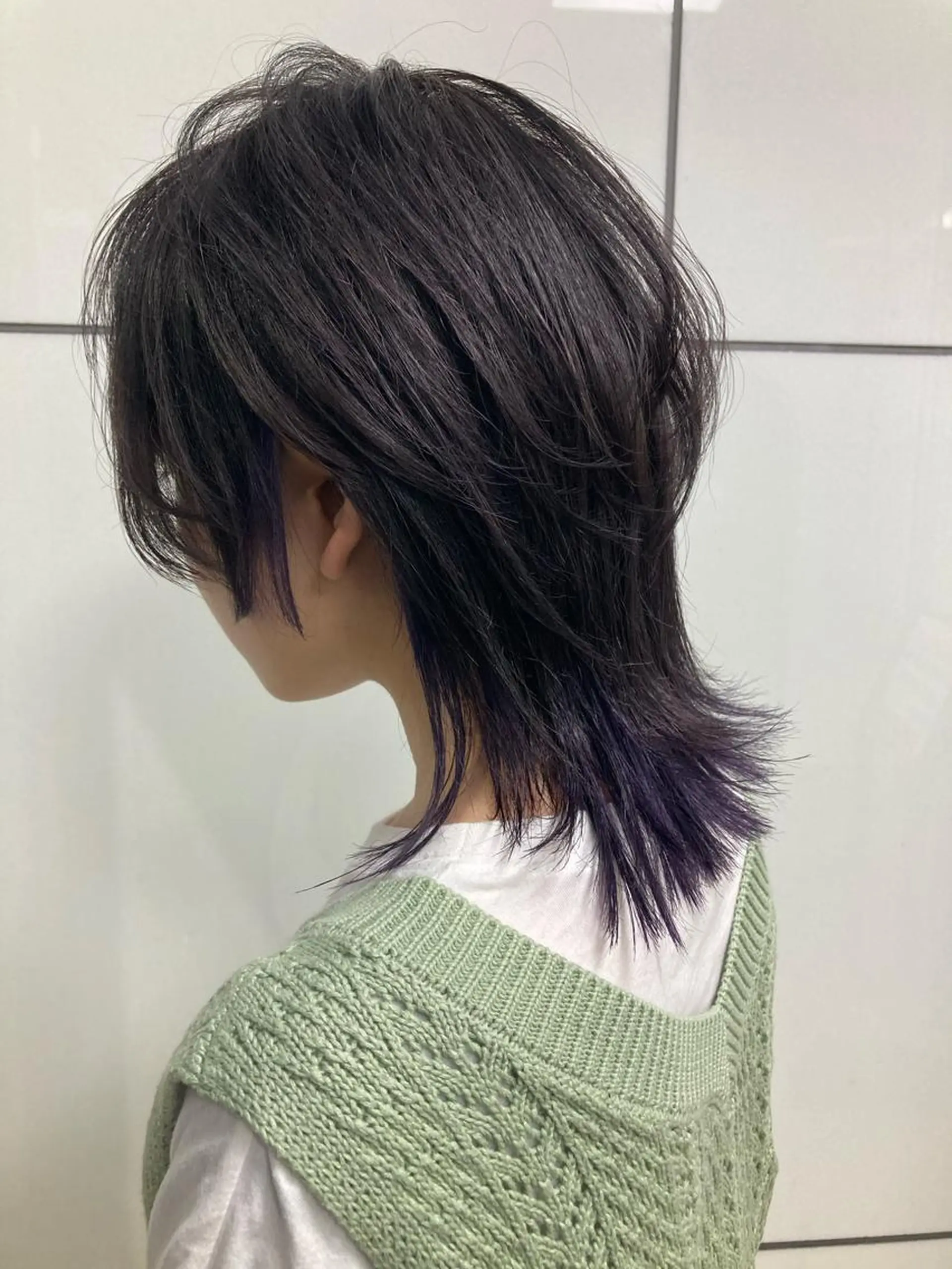 ミディアム ウルフカット ヘアカラー 髪質改善/痛ませ ないカラー/西村航大のヘアスタイル