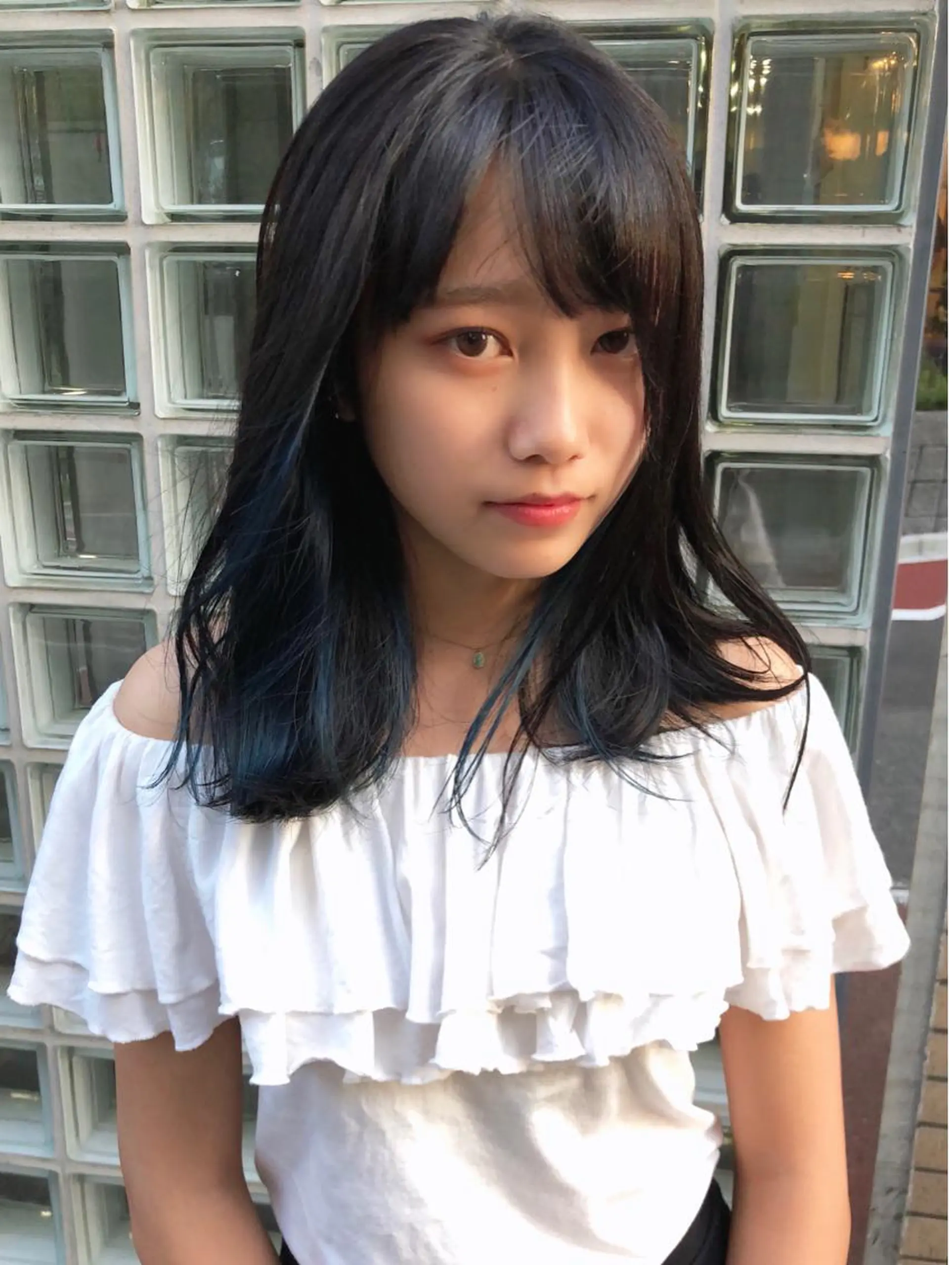 ミディアム カラー ブルーカラー 大西 直人のヘアスタイル