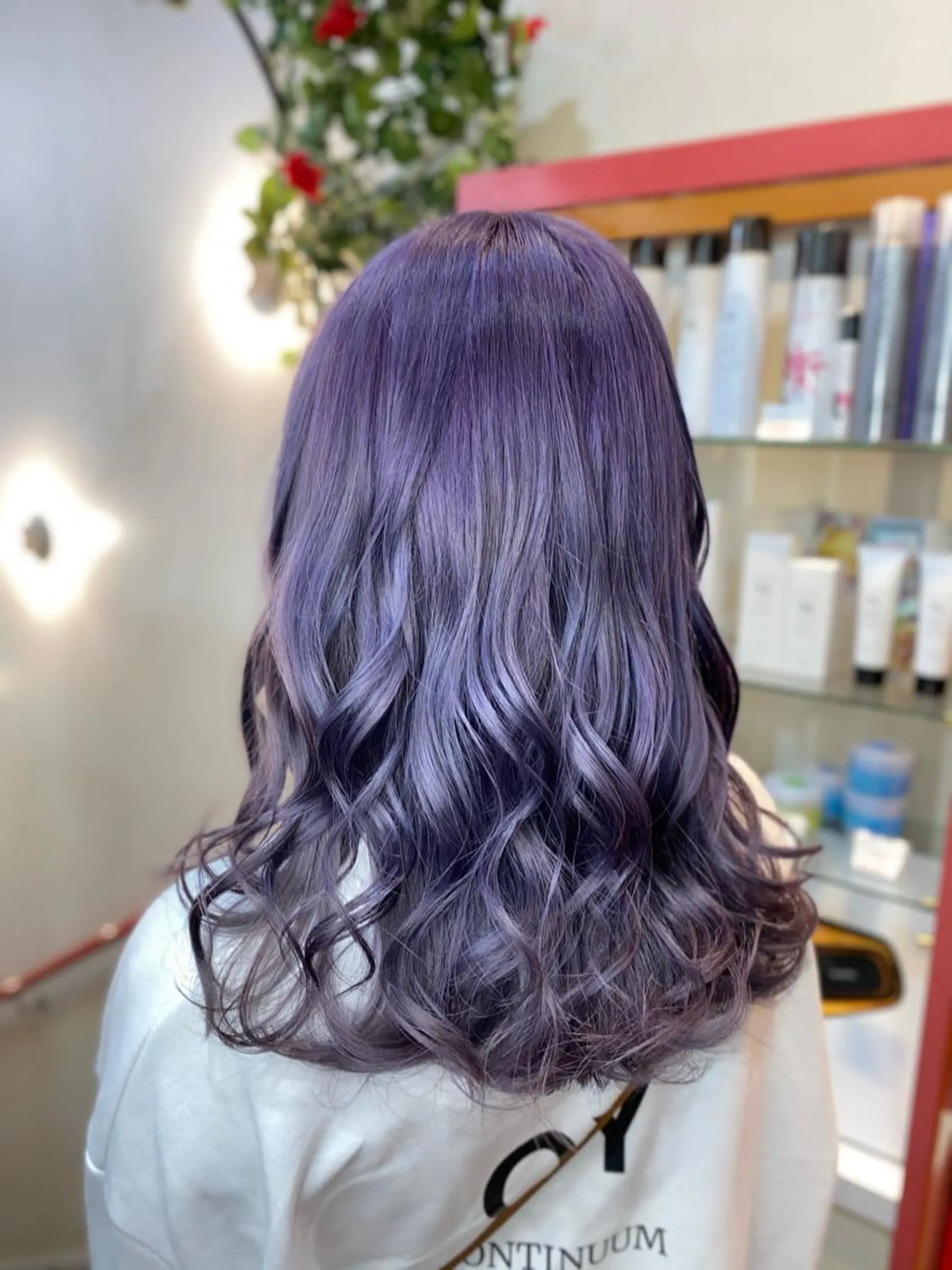 セミロング ヘアカラー ゆぴ☾‪/推しカラー /ハイトーンのヘアスタイル