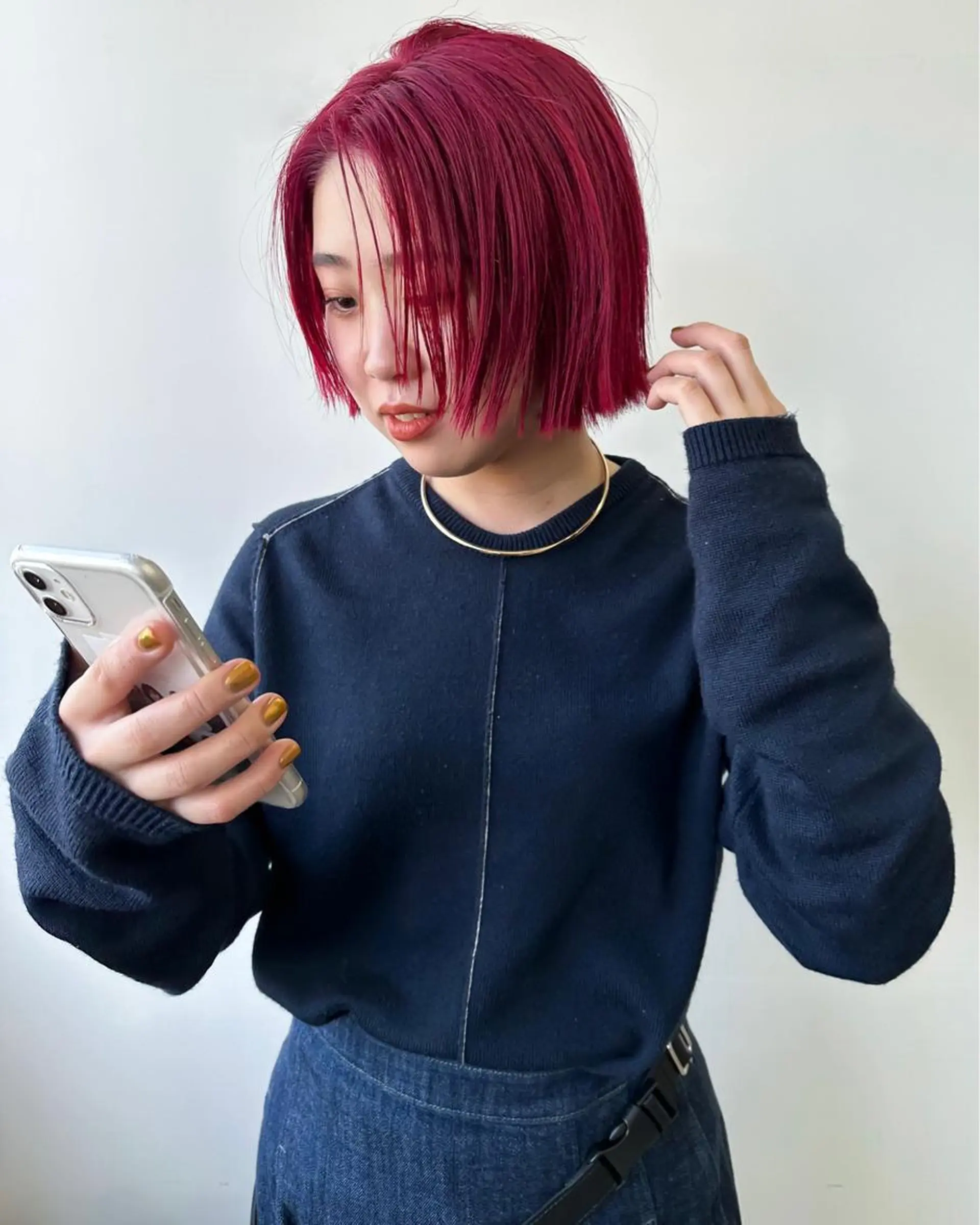 ショート カラー レッドカラー 似合わせカット ケアパーマ喜来雅由のヘアスタイル