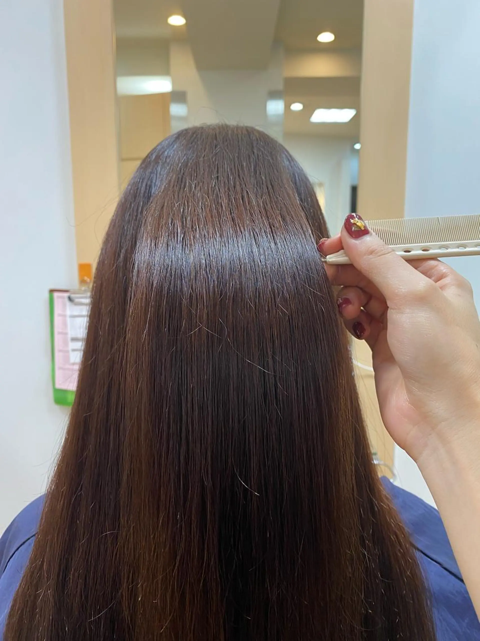 ロング ボブ ハイライト 髪質改善 韓国風ヘア レイヤーカット ヘアカラー トリートメント .・.艶髪ヘアケア サカモト.・.のヘアスタイル