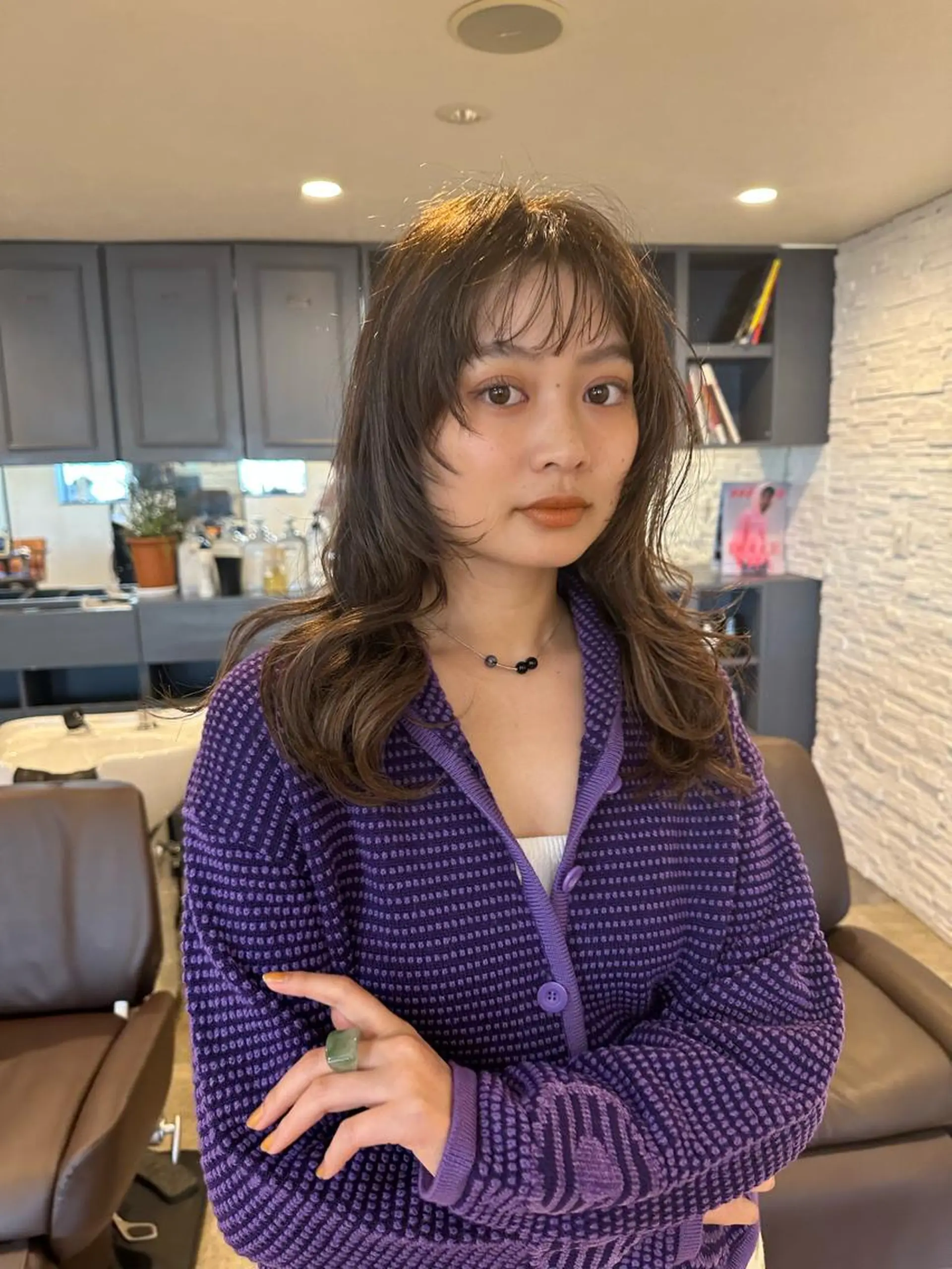 ミディアム ミディアムパーマ 古沢 新のヘアスタイル