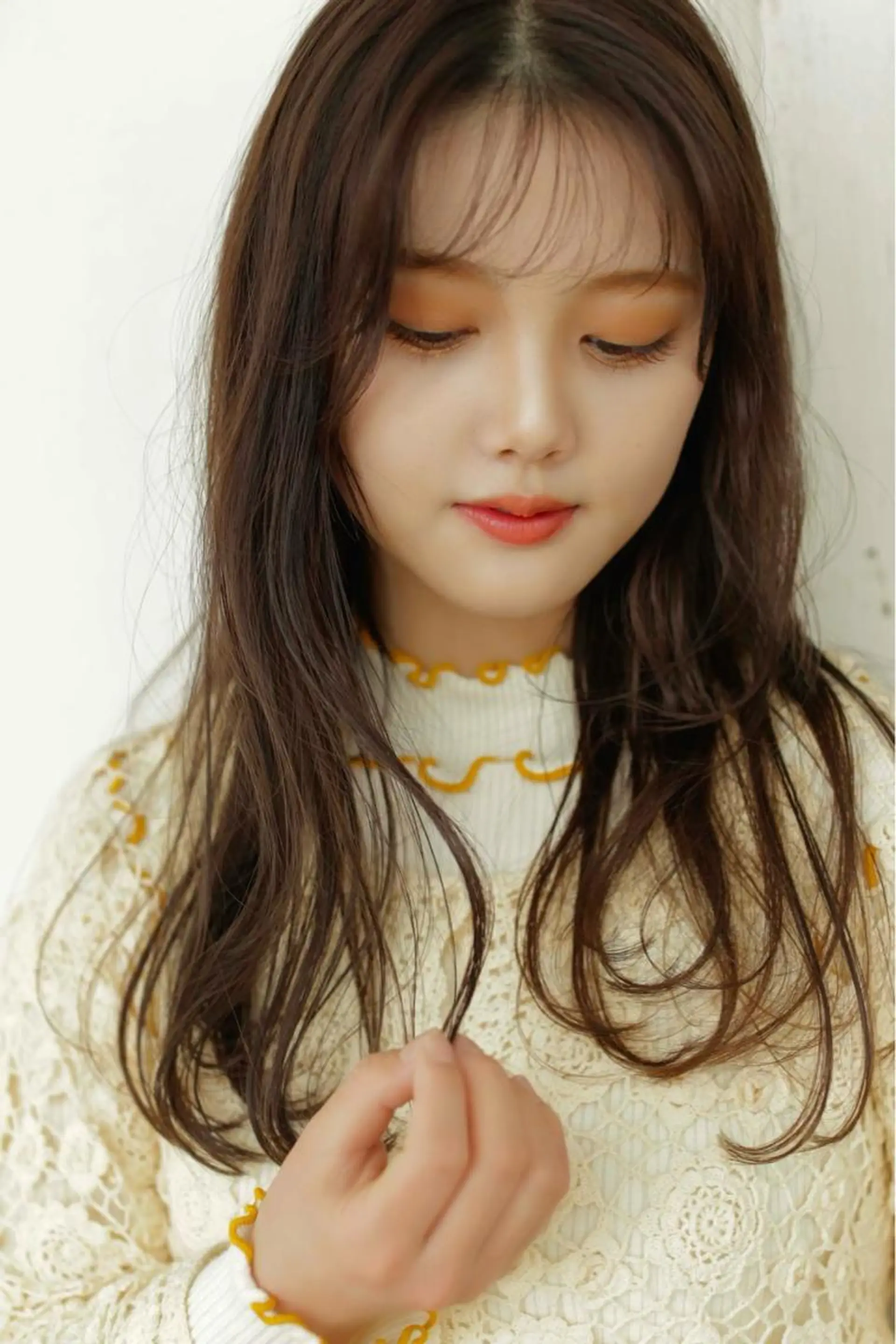 ロング カット ヘアカラー トリートメント しもかわ かほのヘアスタイル