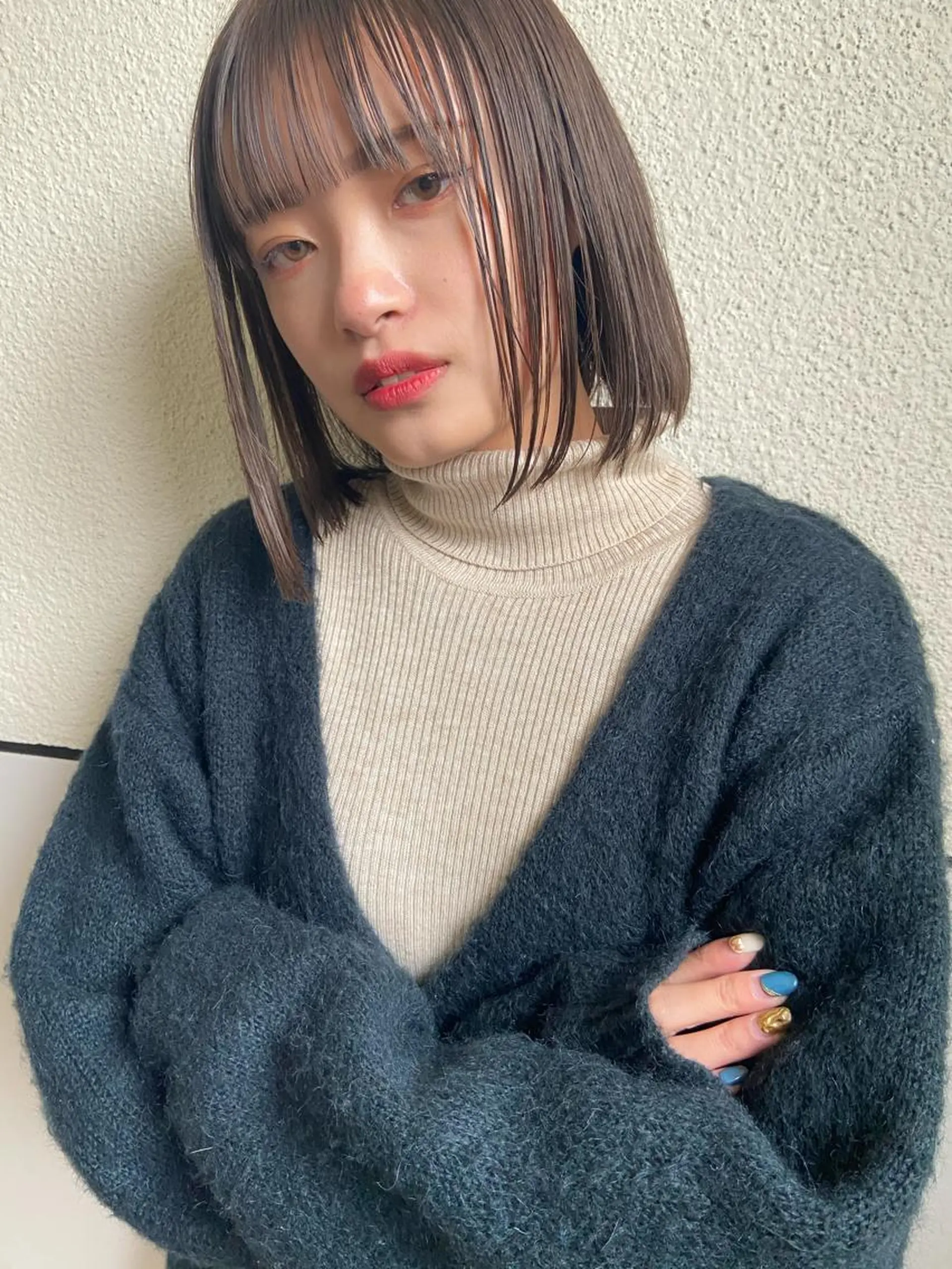 ショート カラー ベージュカラー ブリーチ ブリーチなしカラー オリーブベージュ 松尾太樹 【pia】福岡美容室のヘアスタイル