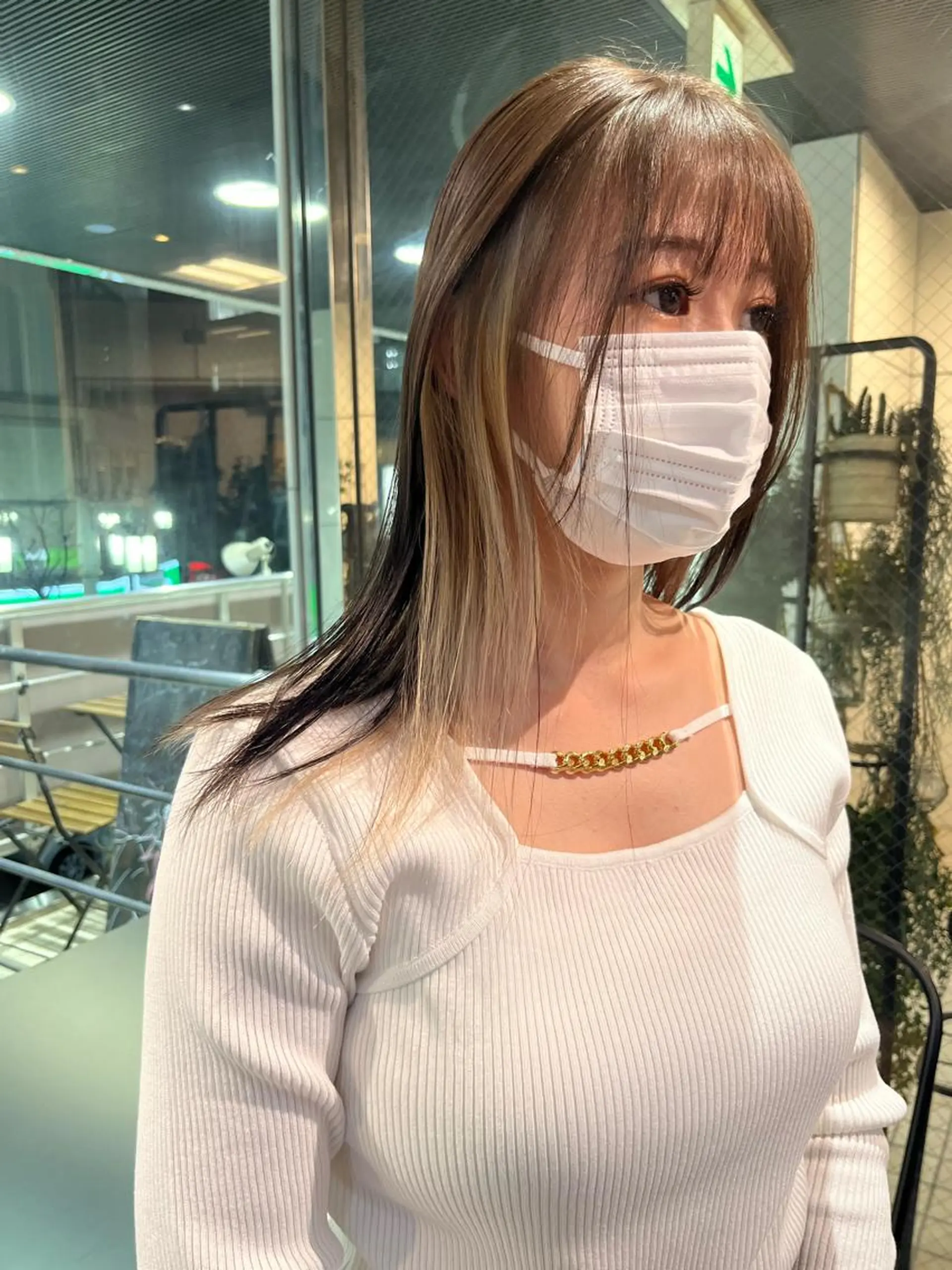 セミロング カラー 💖デザインカラー/ タダ ハナカ💖のヘアスタイル