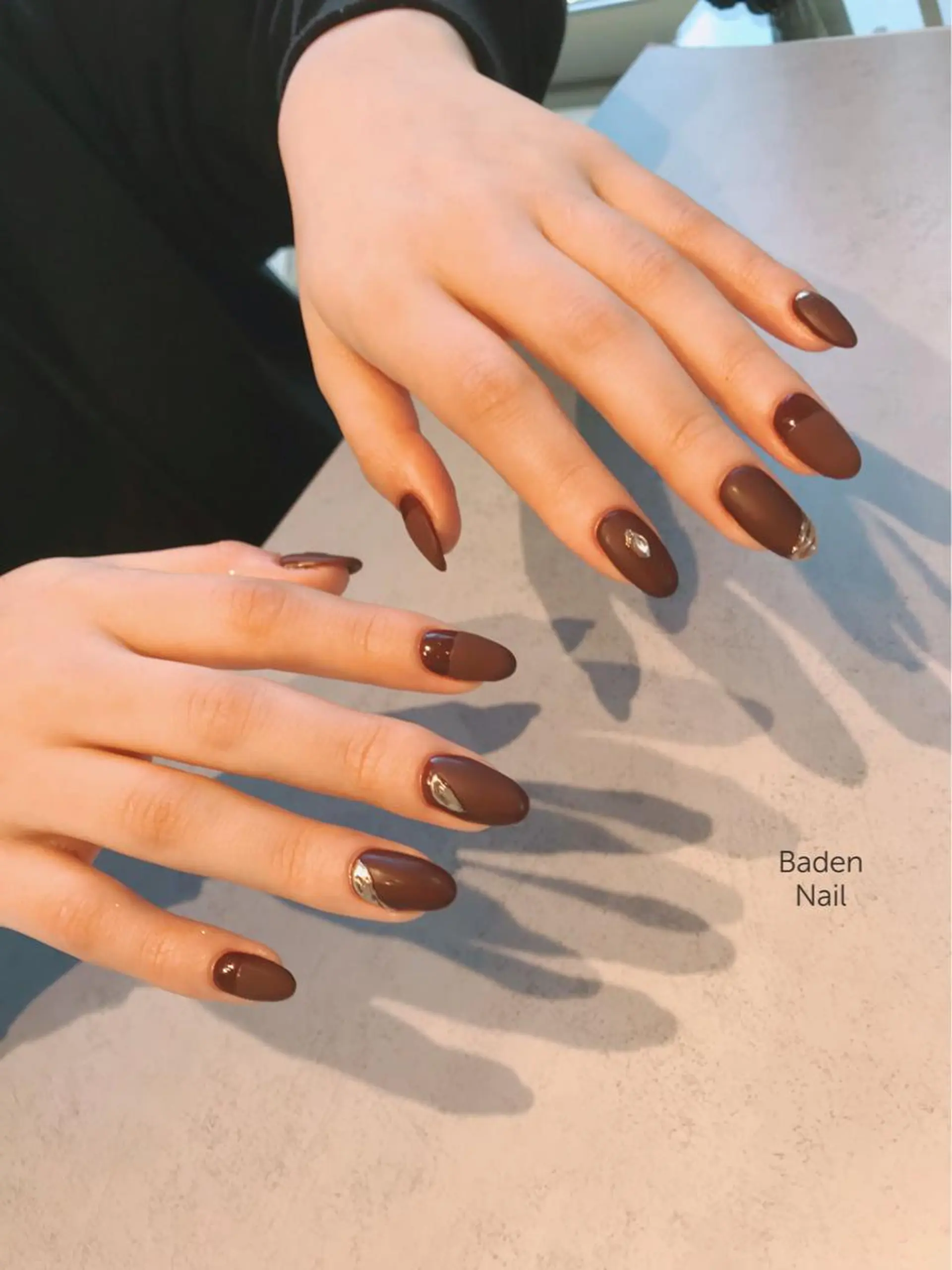 ネイル マットネイル ミラーネイル ハンドネイル Baden Nail ﾊﾞ-ﾃﾞﾝ ﾈｲﾙのネイルデザイン