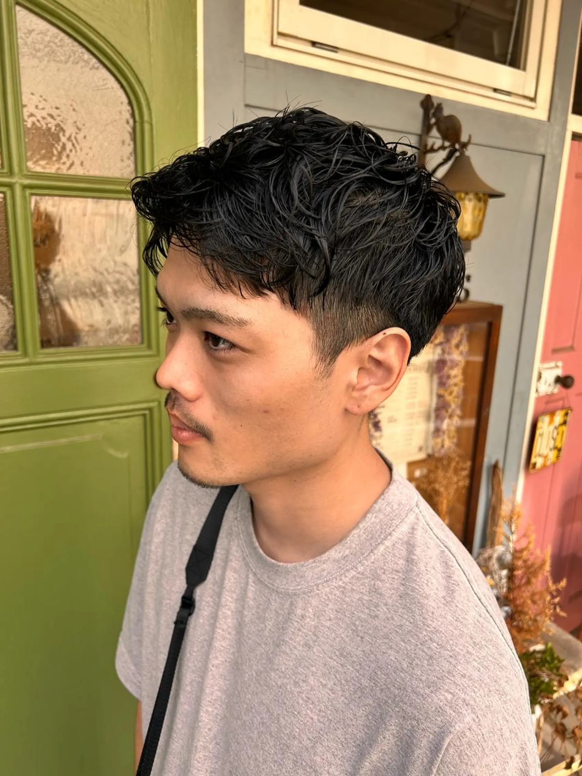 ショート パーマ メンズ カット パーマ 清水千優/パーマ/透 明感カラー/メンズのヘアスタイル