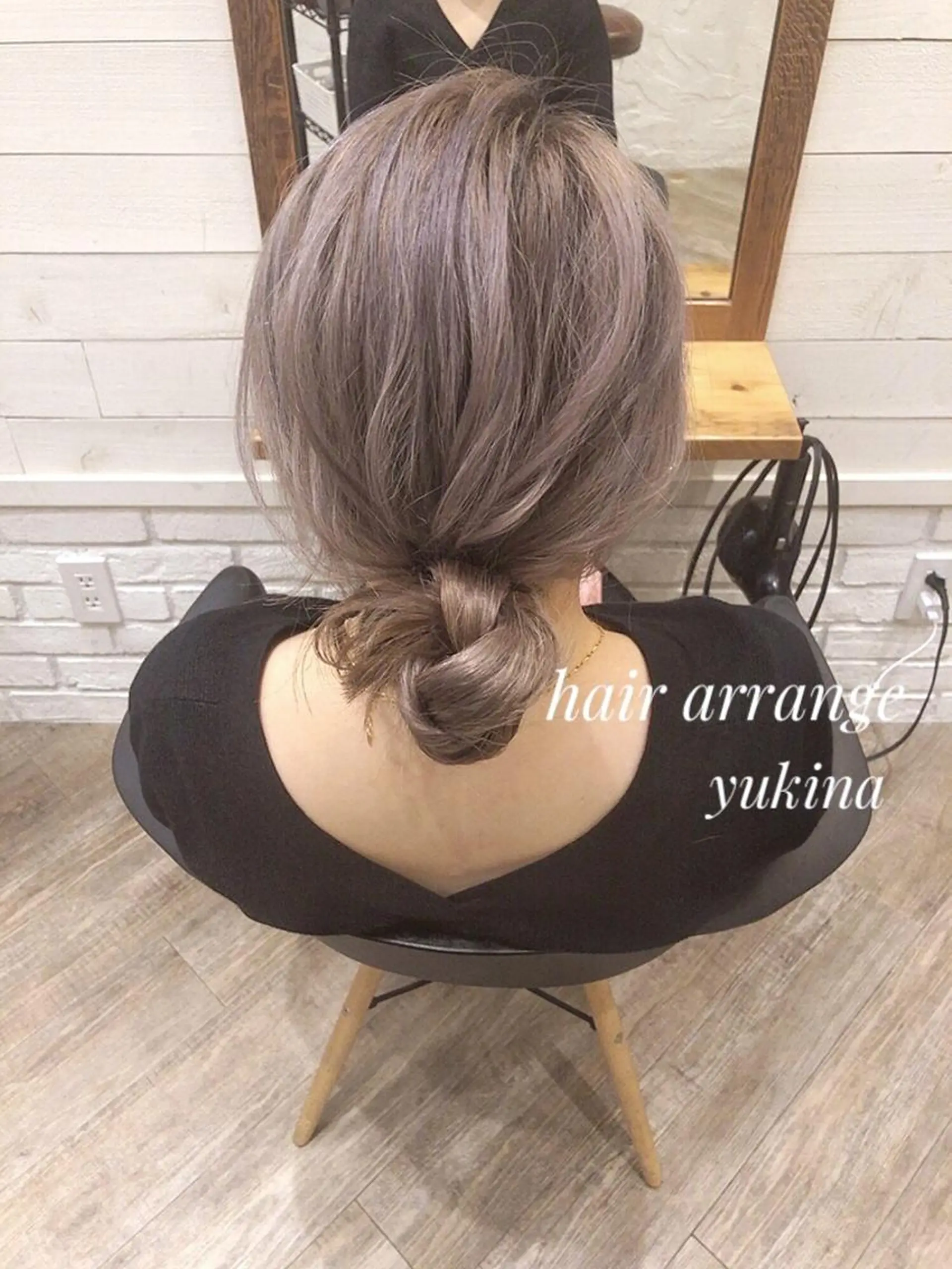 ミディアム お団子ヘア ヘアセット Hair Salon BOTTOMS所属・✨透明感ケアカラー✨ 長野ゆきなのヘアスタイル