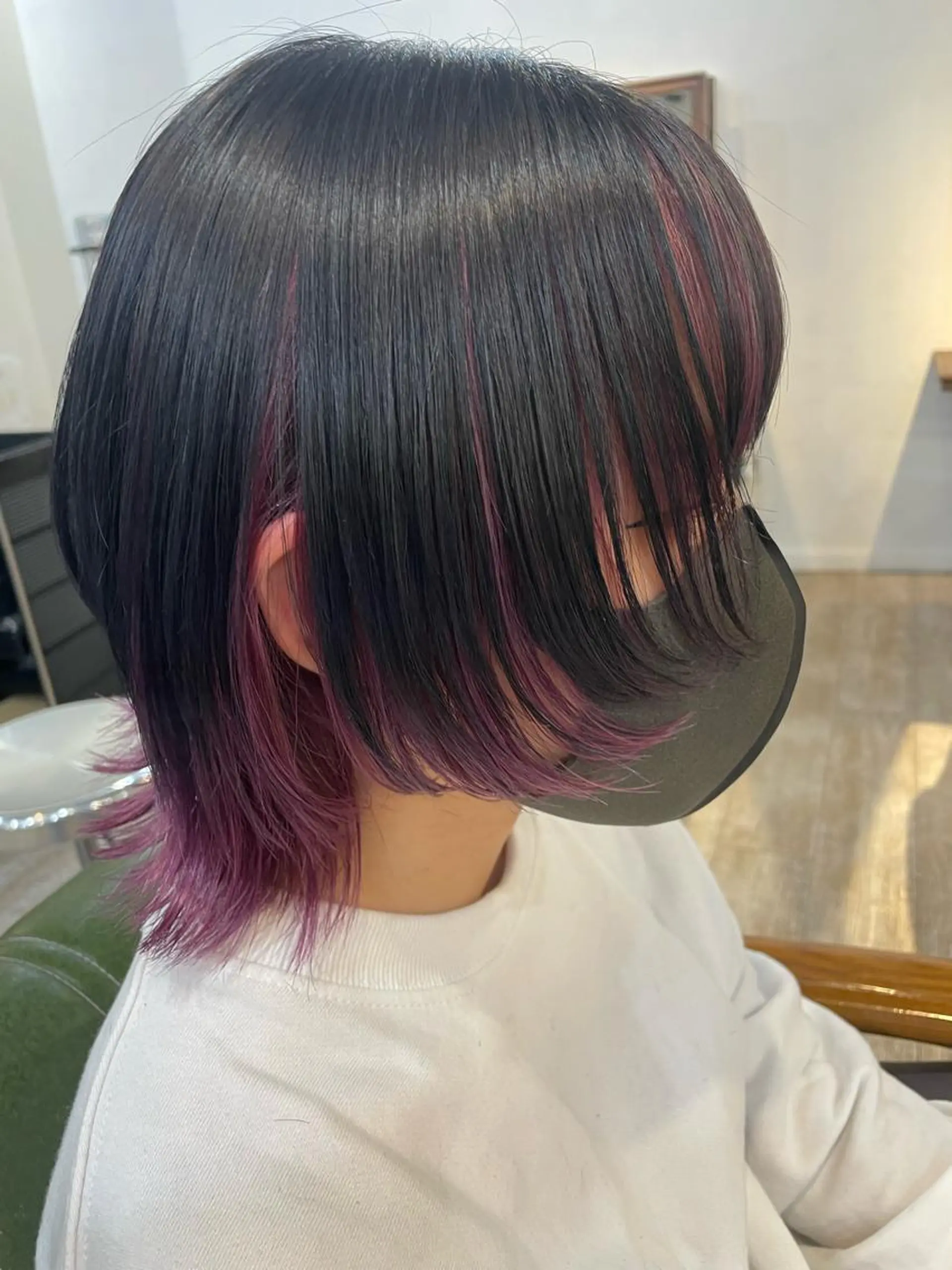 ミディアム ウルフカット ヘアカラー トリートメント ウルフカット/ボブ りなのヘアスタイル